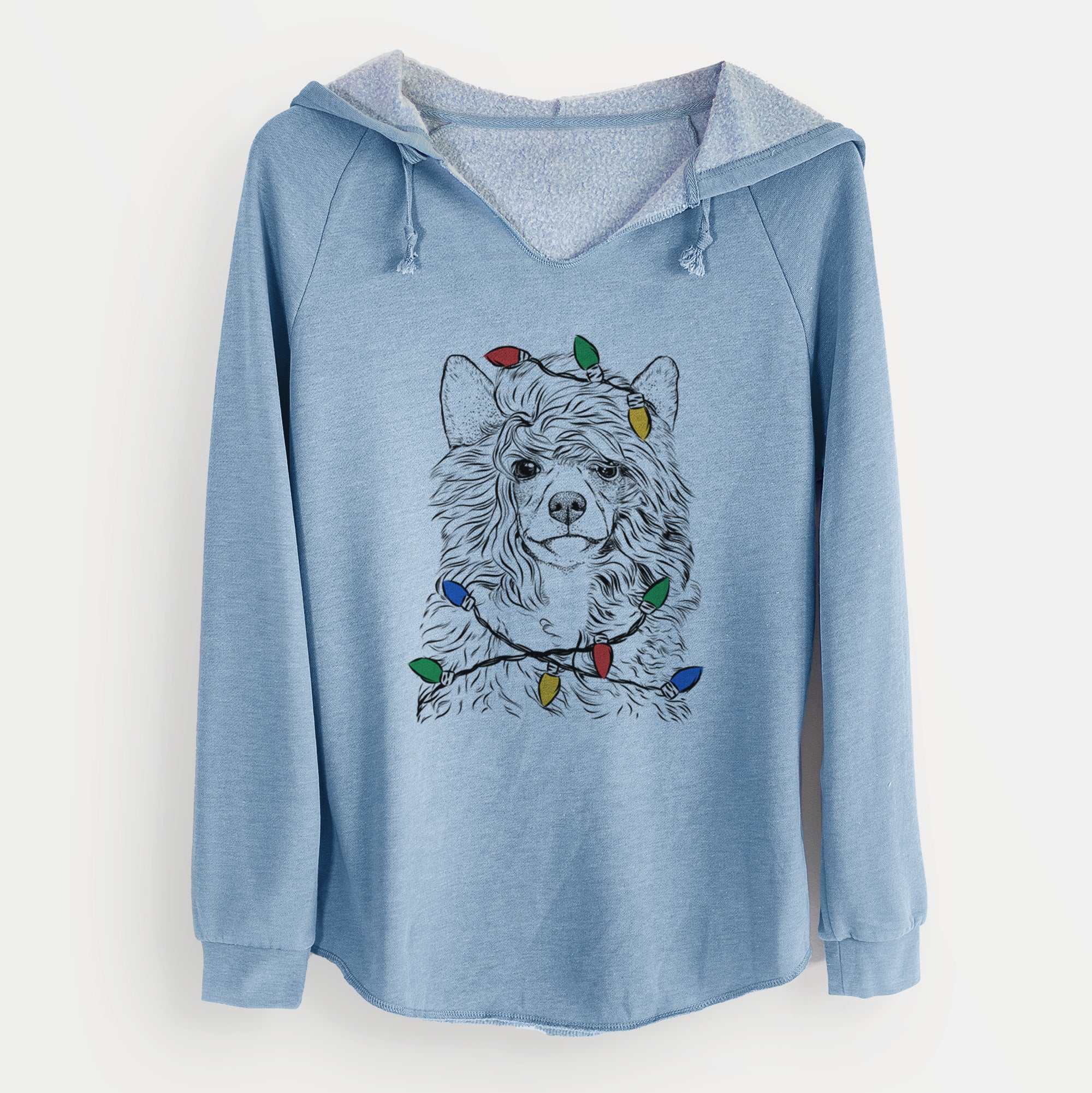 Christmas Lights Preston the Powderpuff Chinese Crested - Cali Wave Hooded Sweatshirt