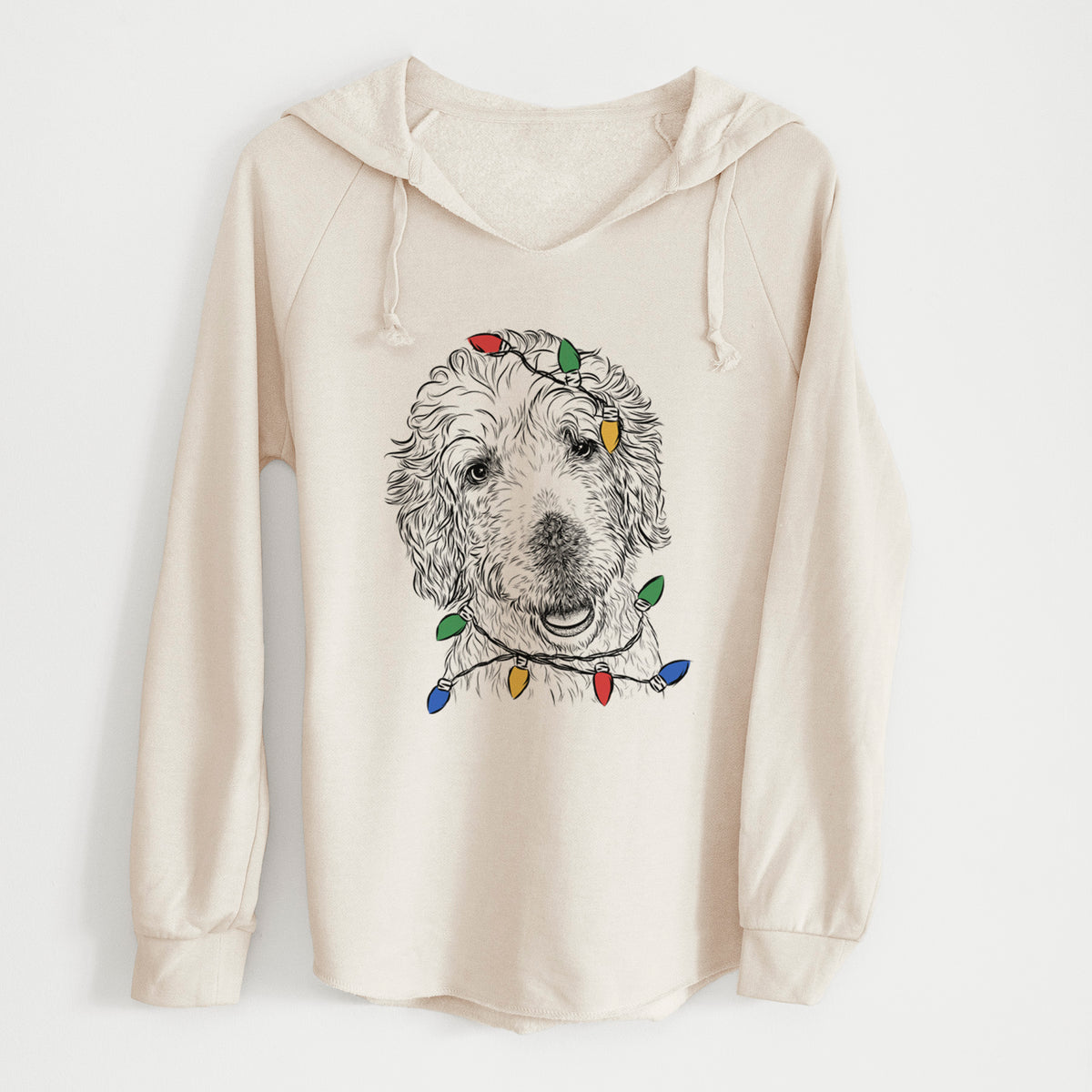 Christmas Lights Preston the Labradoodle - Cali Wave Hooded Sweatshirt