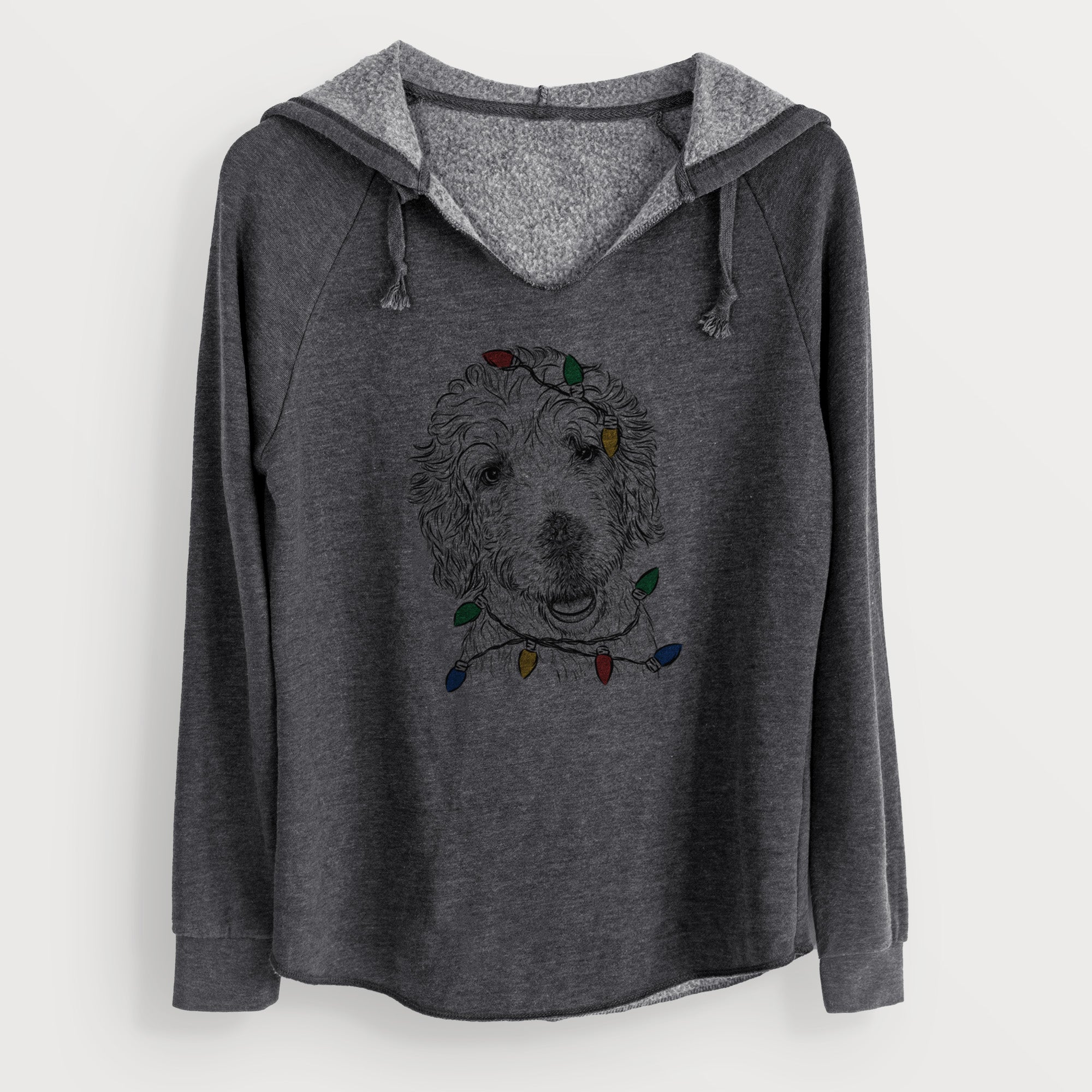 Christmas Lights Preston the Labradoodle - Cali Wave Hooded Sweatshirt