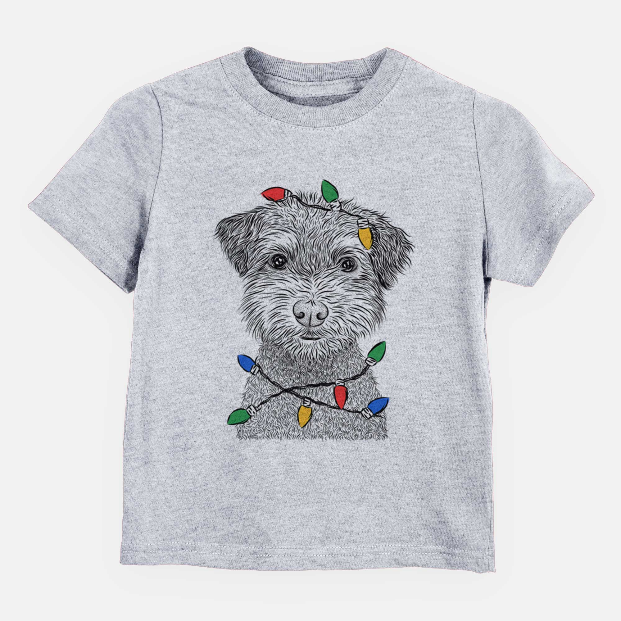 Christmas Lights Pretzel the Schnoodle - Kids/Youth/Toddler Shirt