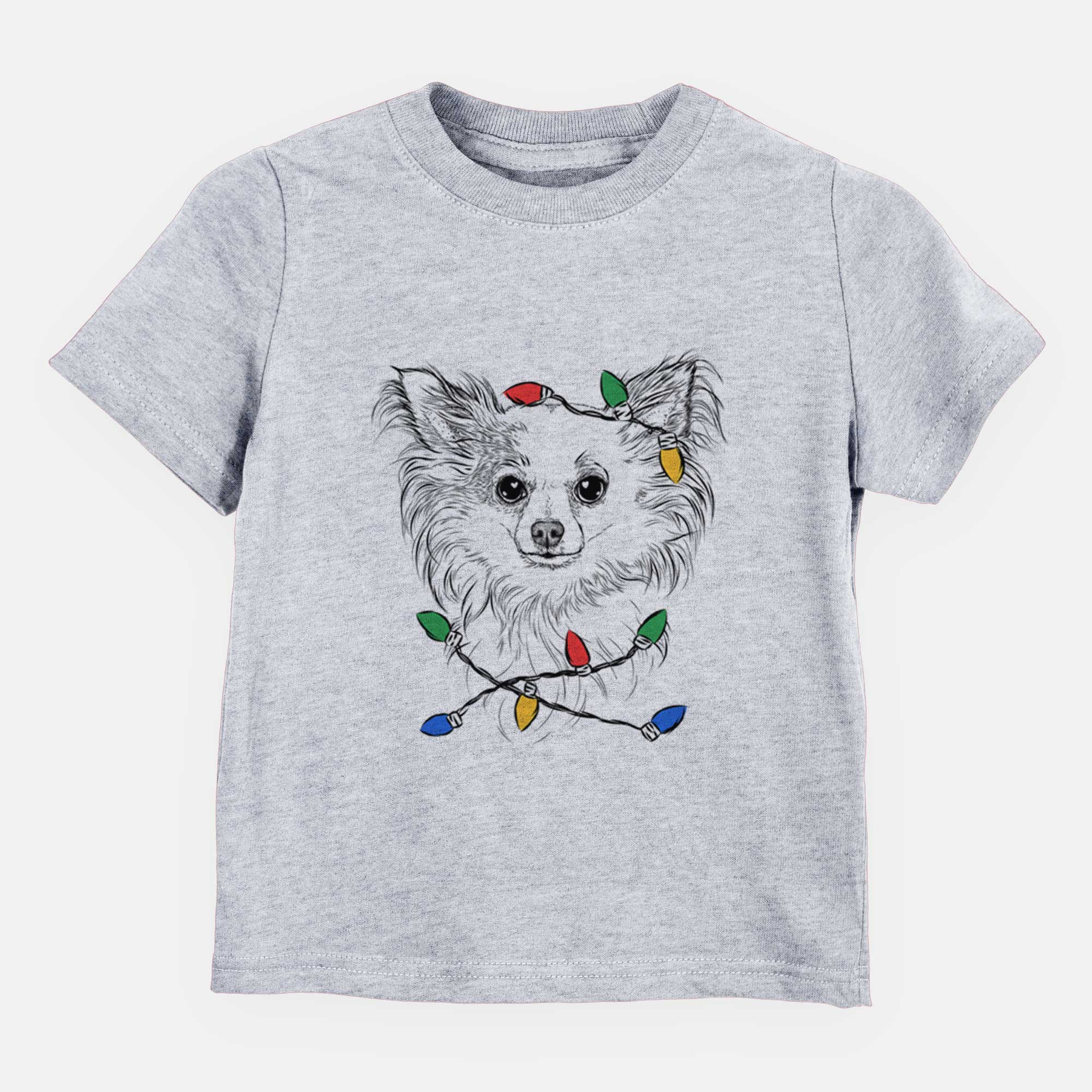 Christmas Lights Princess Ava the Long Haired Chihuahua - Kids/Youth/Toddler Shirt