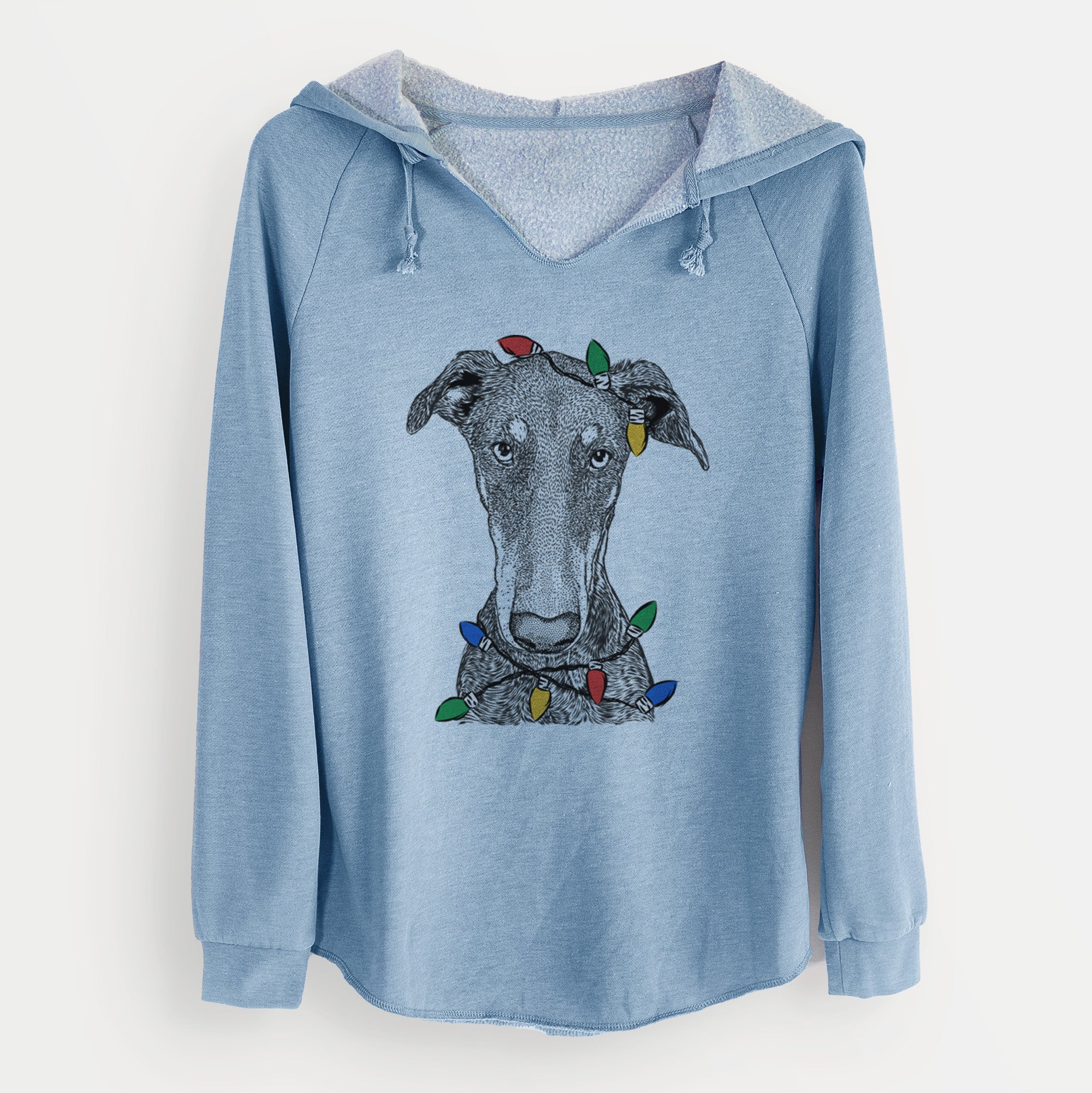 Christmas Lights Princess Fiona the Doberman Pinscher - Cali Wave Hooded Sweatshirt