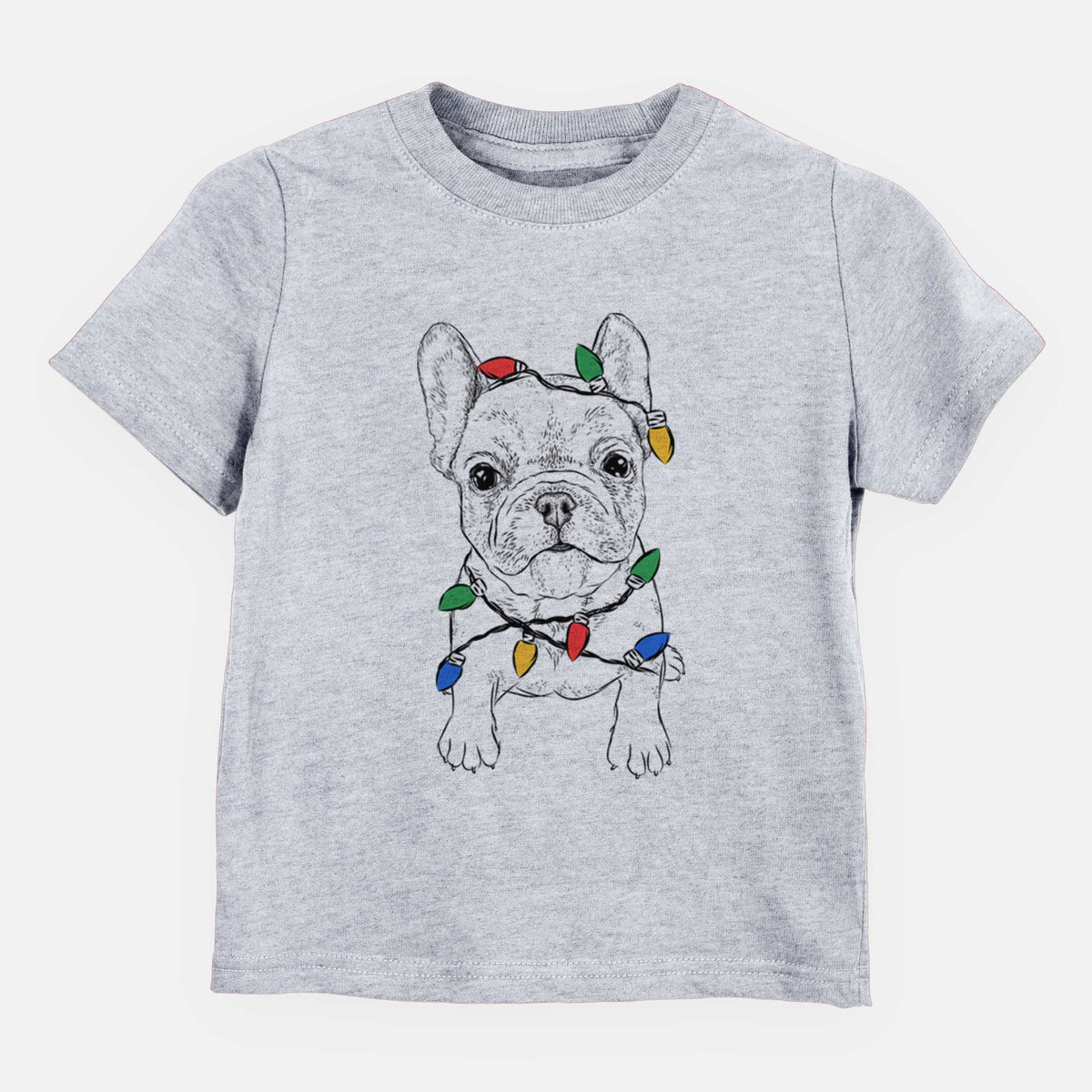 Christmas Lights Puppy Pierre the French Bulldog - Kids/Youth/Toddler Shirt