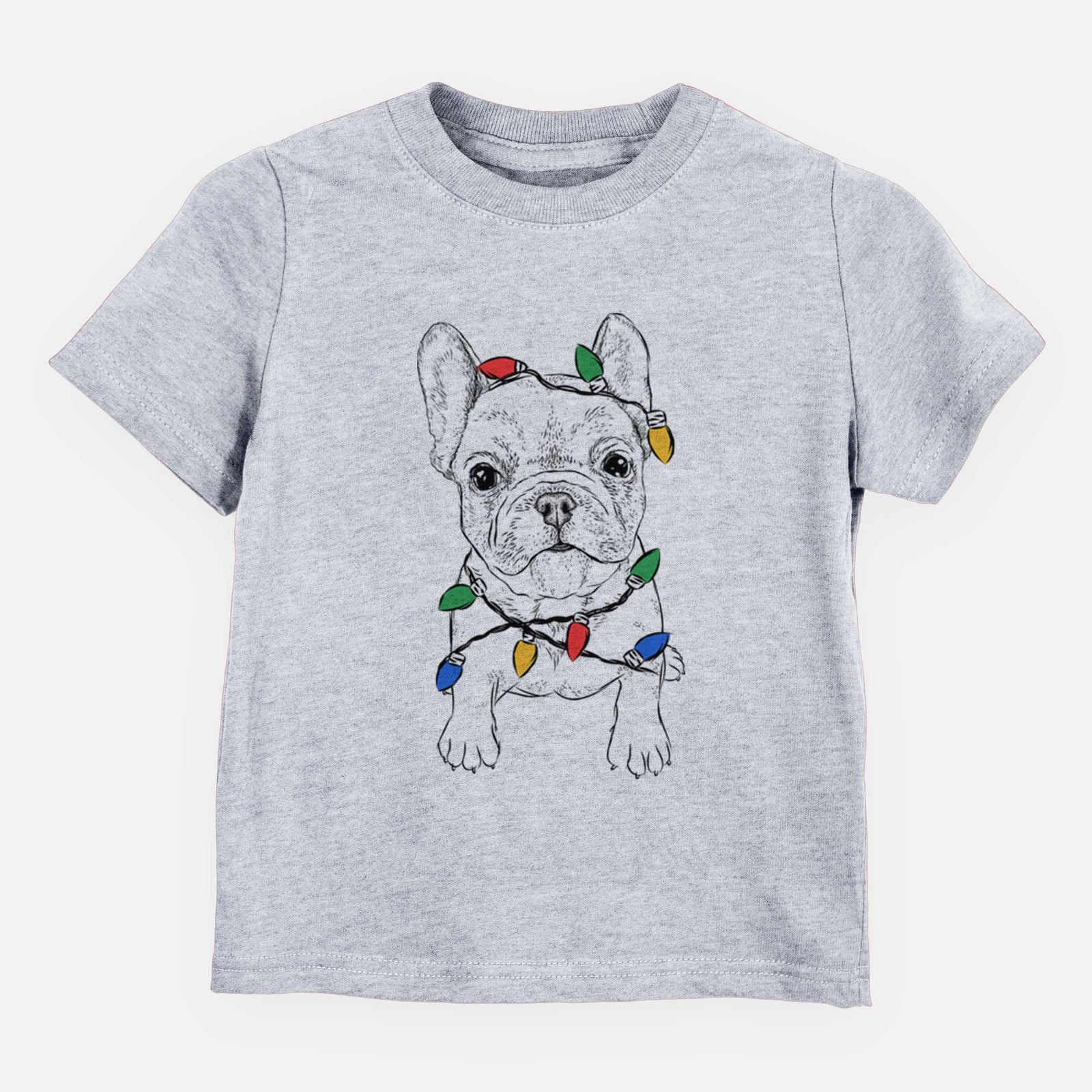 Christmas Lights Puppy Pierre the French Bulldog - Kids/Youth/Toddler Shirt
