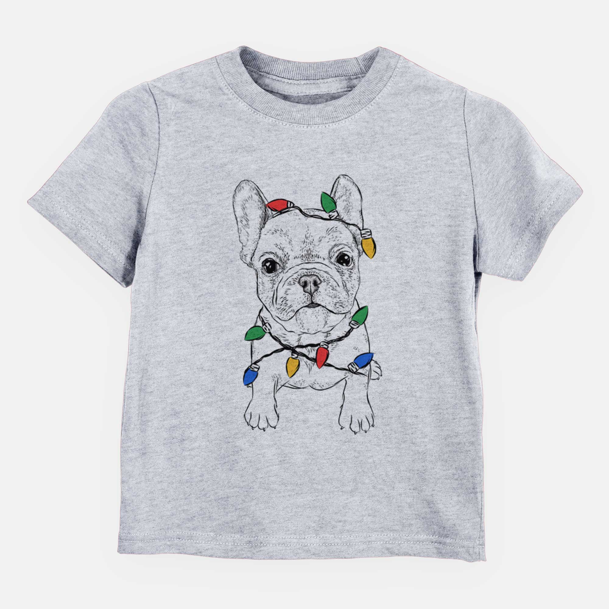 Christmas Lights Puppy Pierre the French Bulldog - Kids/Youth/Toddler Shirt