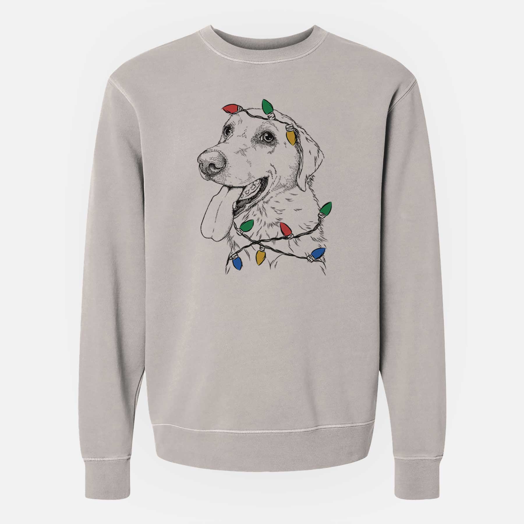 Christmas Lights Purl the British Lab - Unisex Pigment Dyed Crew Sweatshirt