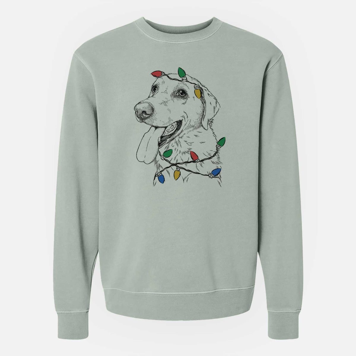 Christmas Lights Purl the British Lab - Unisex Pigment Dyed Crew Sweatshirt