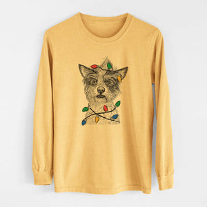 Christmas Lights Quigley the Mixed Breed - Heavyweight 100% Cotton Long Sleeve