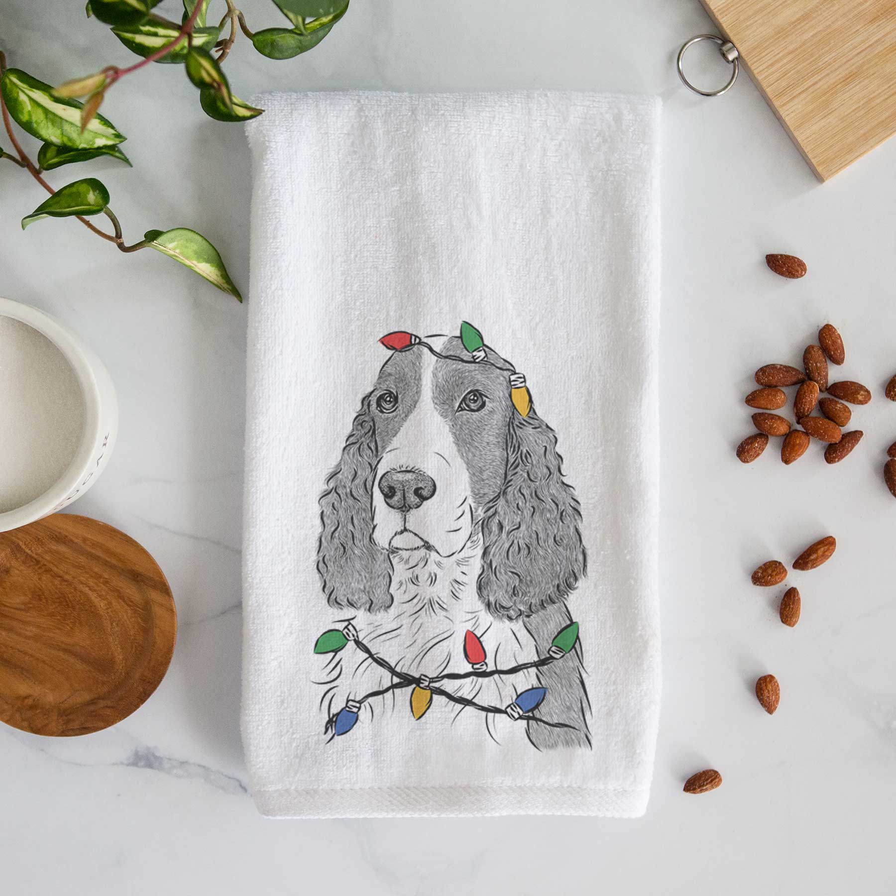 Quincy the English Springer Spaniel Decorative Hand Towel