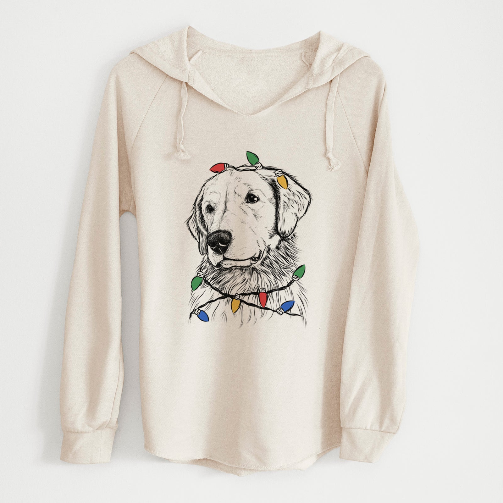 Christmas Lights Quinn the Golden Retriever - Cali Wave Hooded Sweatshirt