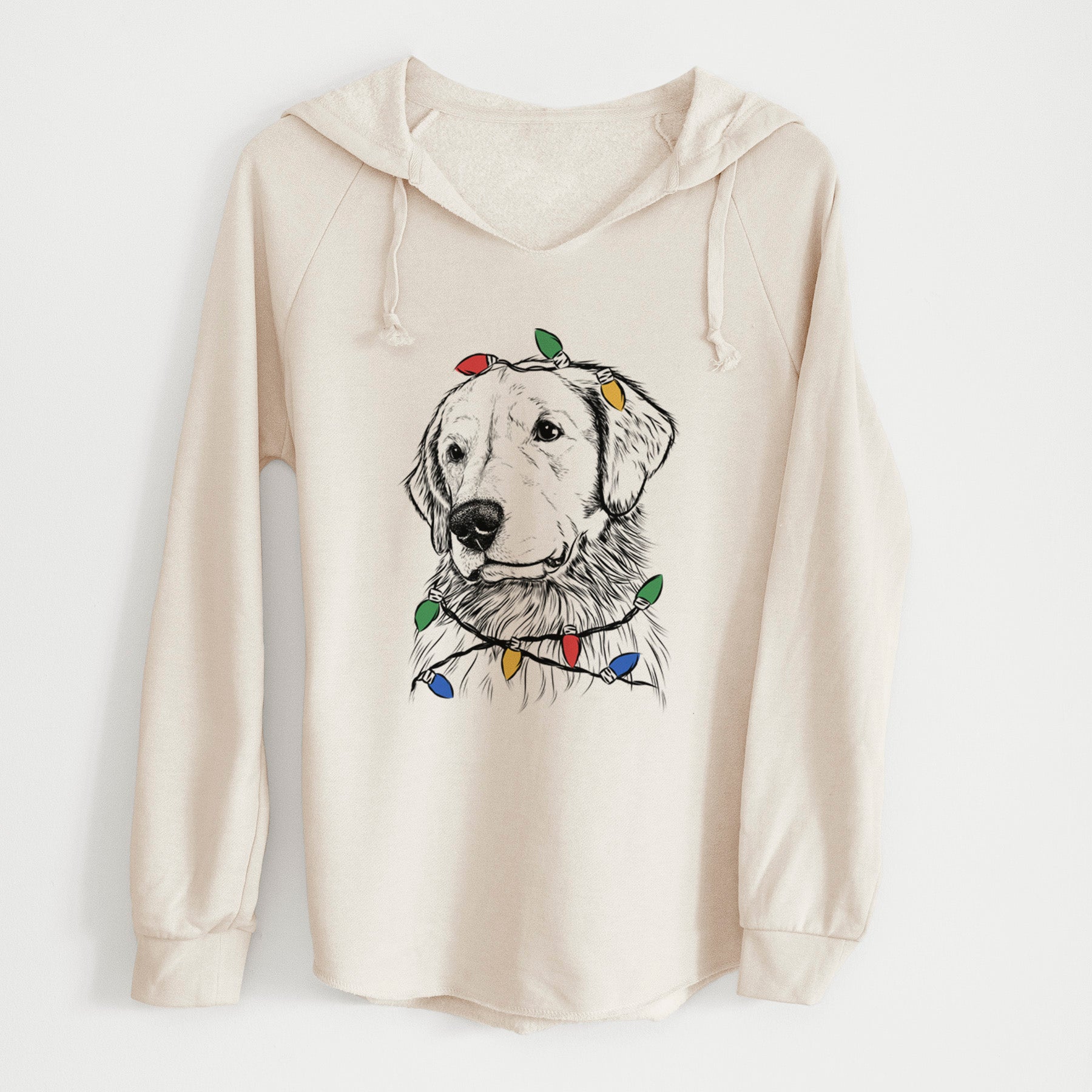 Christmas Lights Quinn the Golden Retriever - Cali Wave Hooded Sweatshirt