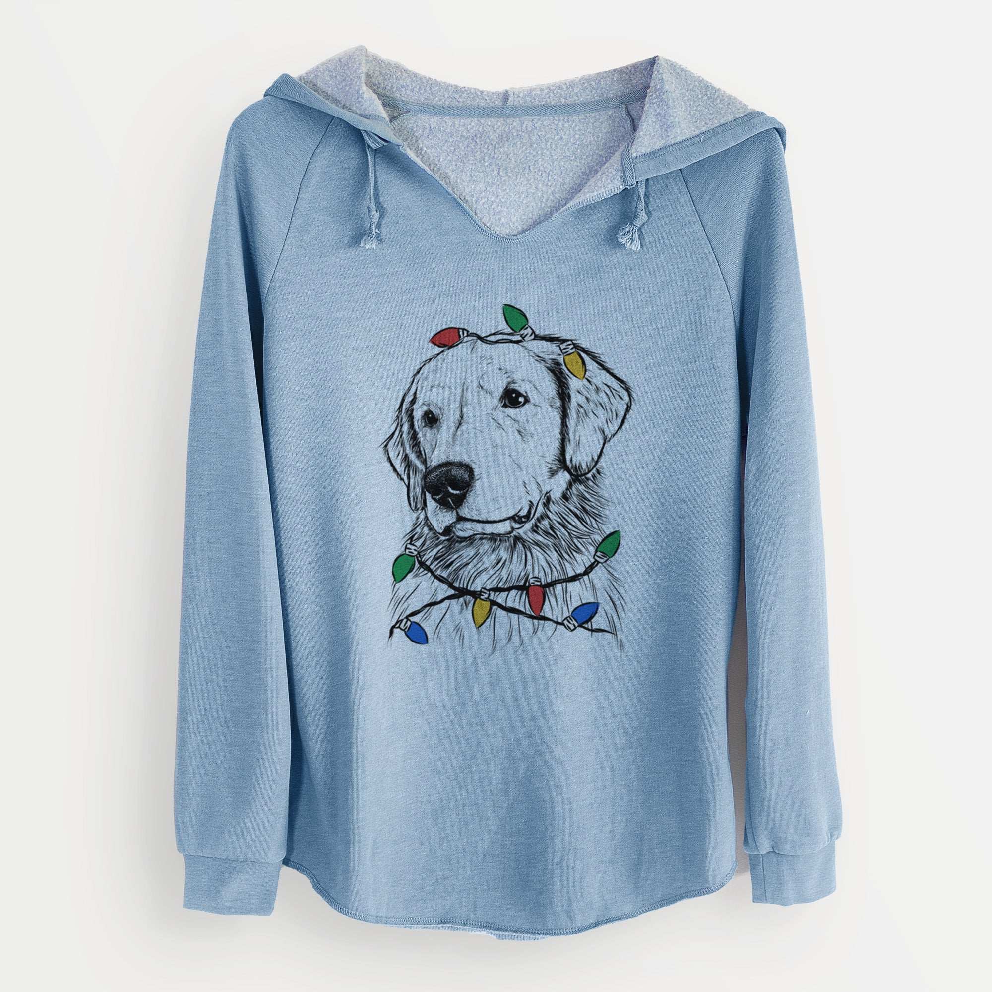 Christmas Lights Quinn the Golden Retriever - Cali Wave Hooded Sweatshirt