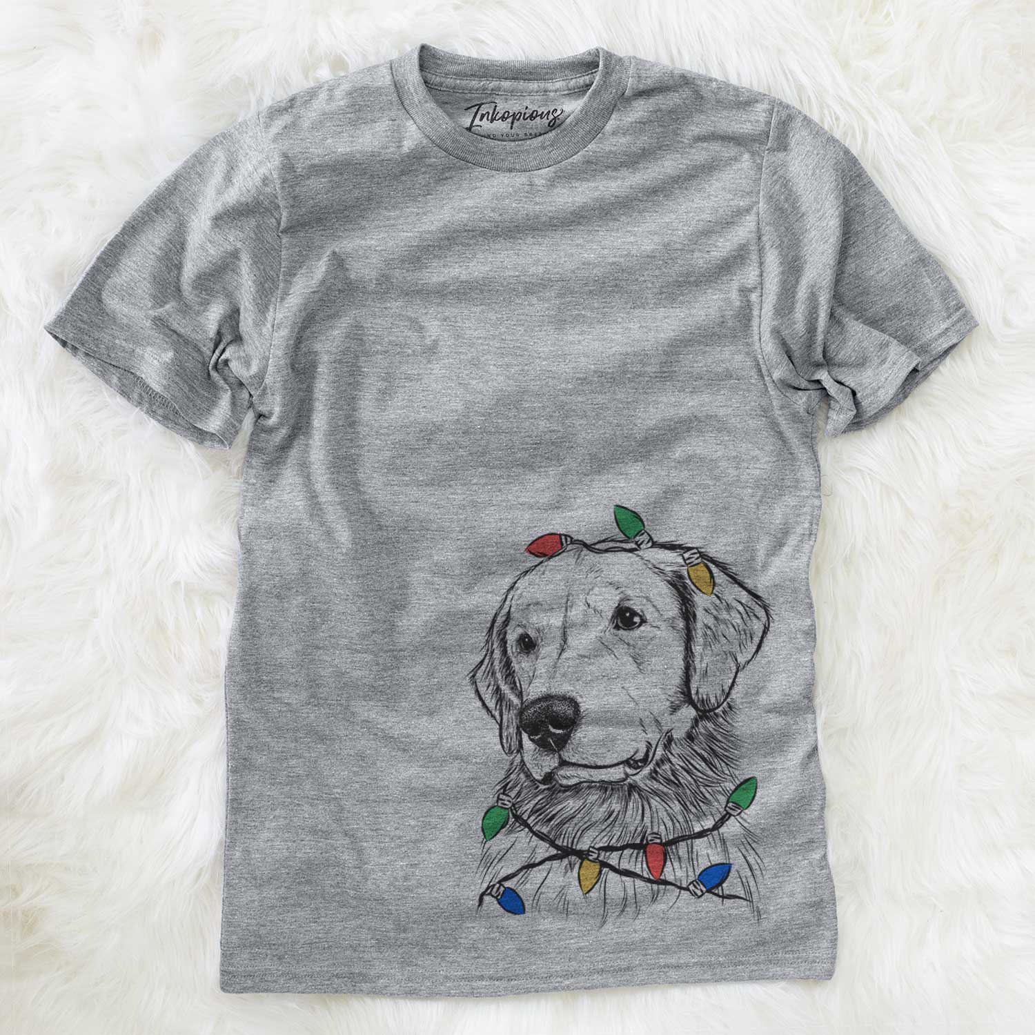 Christmas Lights Quinn the Golden Retriever - Unisex Crewneck