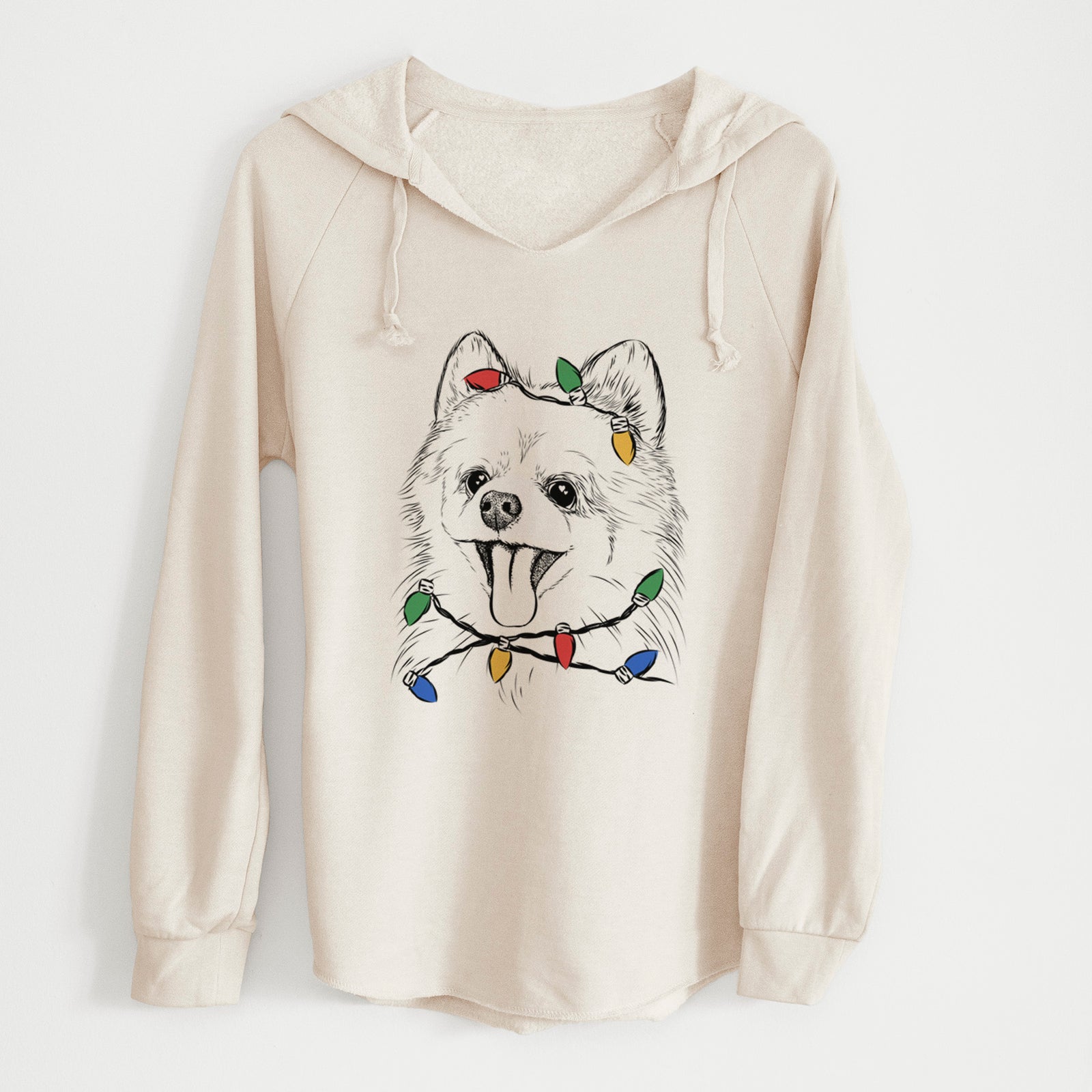 Christmas Lights Quinn the Pomeranian - Cali Wave Hooded Sweatshirt