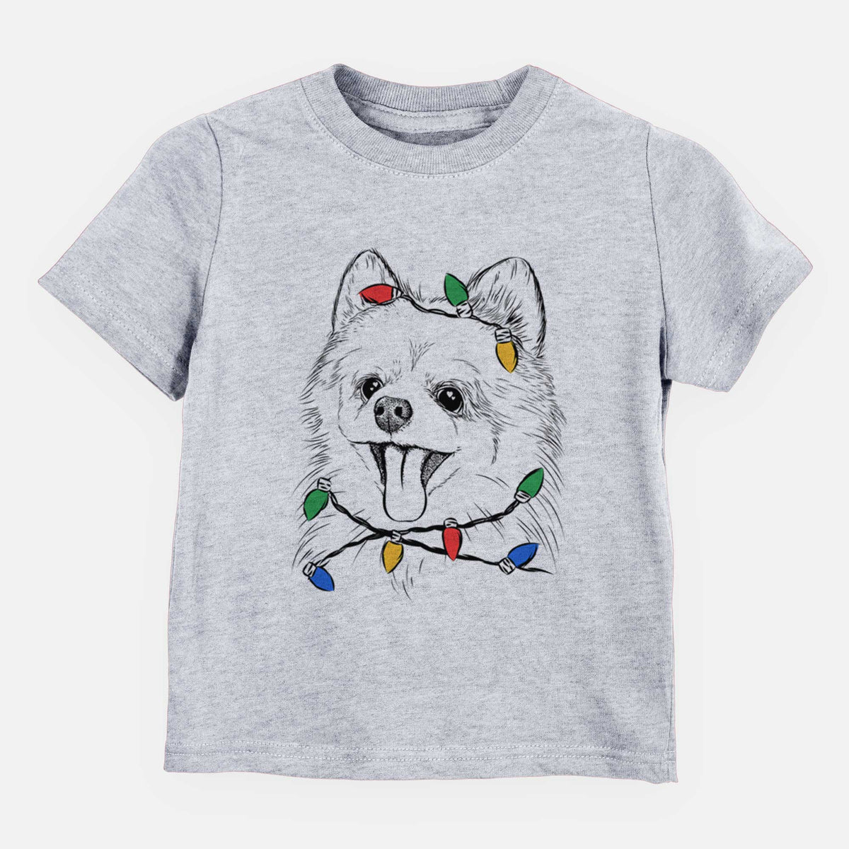 Christmas Lights Quinn the Pomeranian - Kids/Youth/Toddler Shirt