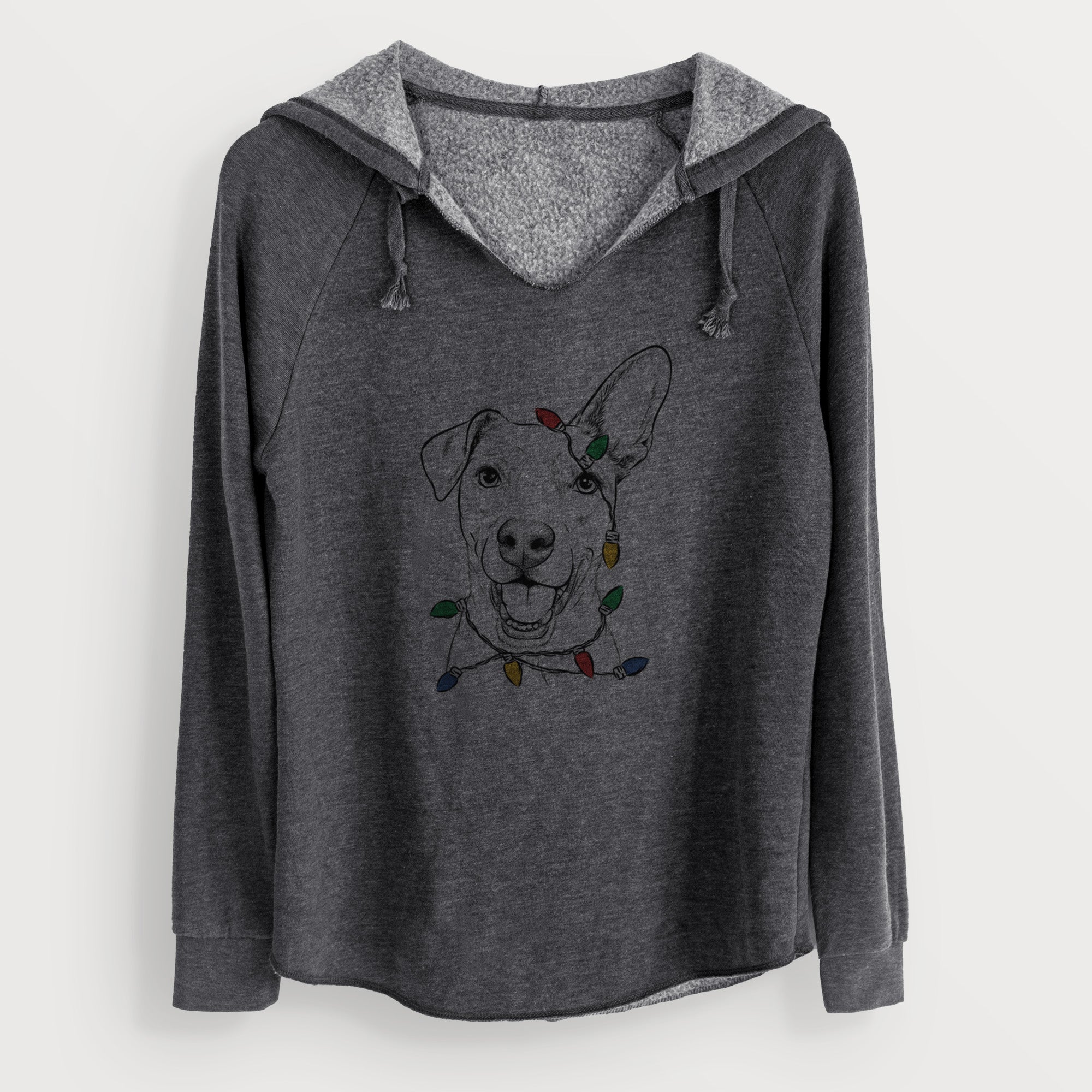 Christmas Lights Radar the Pitbull Mix - Cali Wave Hooded Sweatshirt