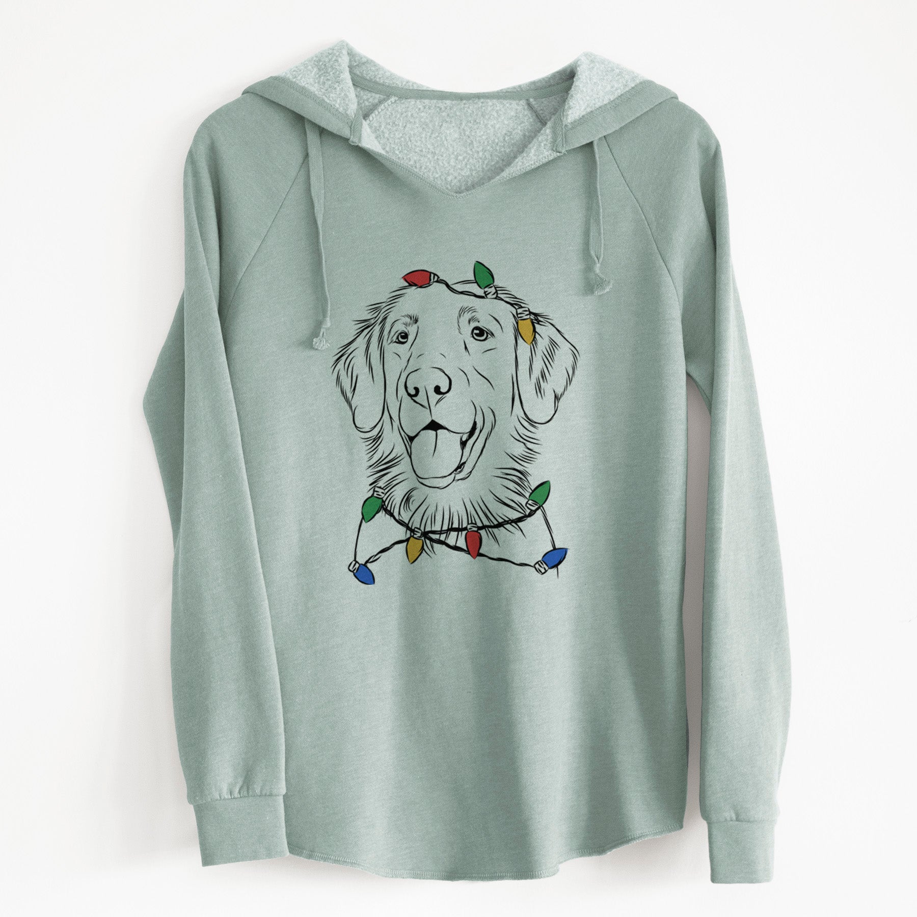 Christmas Lights Raisin the Flat Coated Retriever - Cali Wave Hooded Sweatshirt