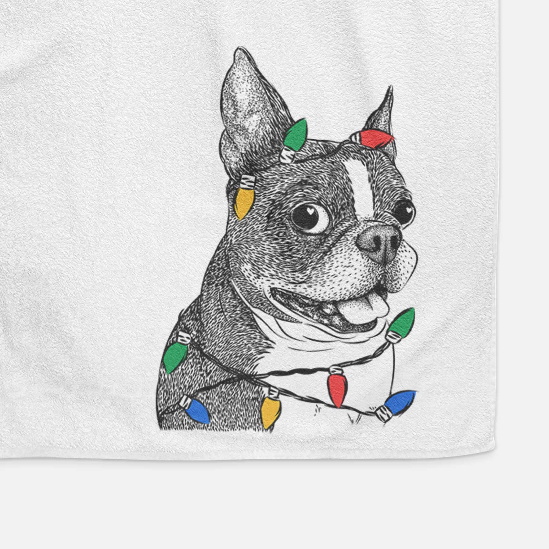 Ralphie the Boston Terrier Decorative Hand Towel