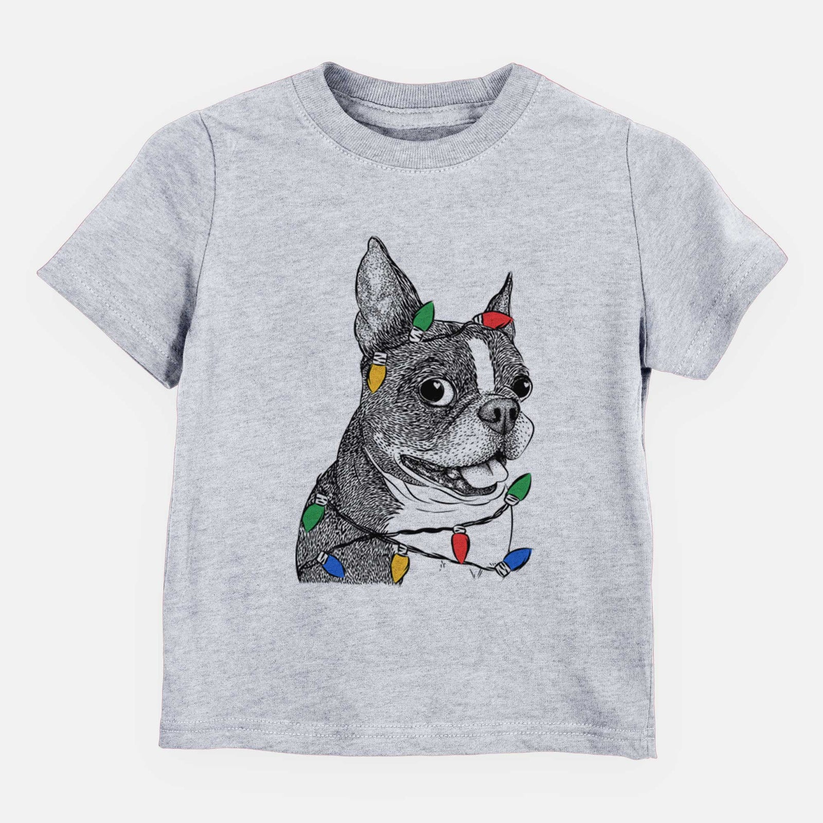 Christmas Lights Ralphie the Boston Terrier - Kids/Youth/Toddler Shirt