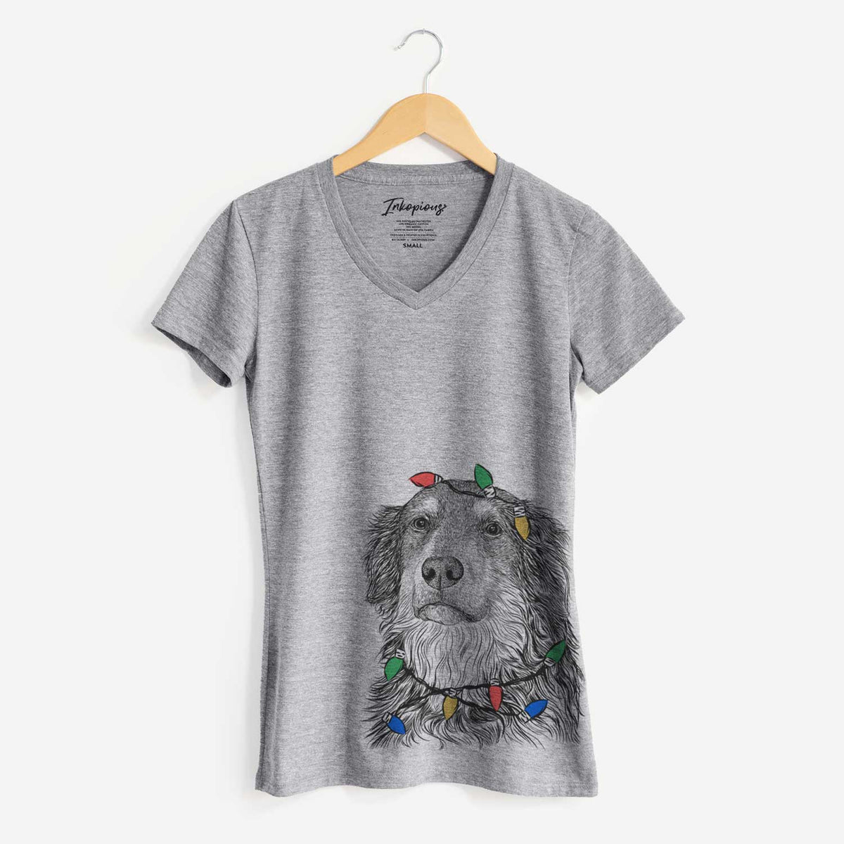 Christmas Lights Ranger the Mixed Breed - Women's V-neck Shirt