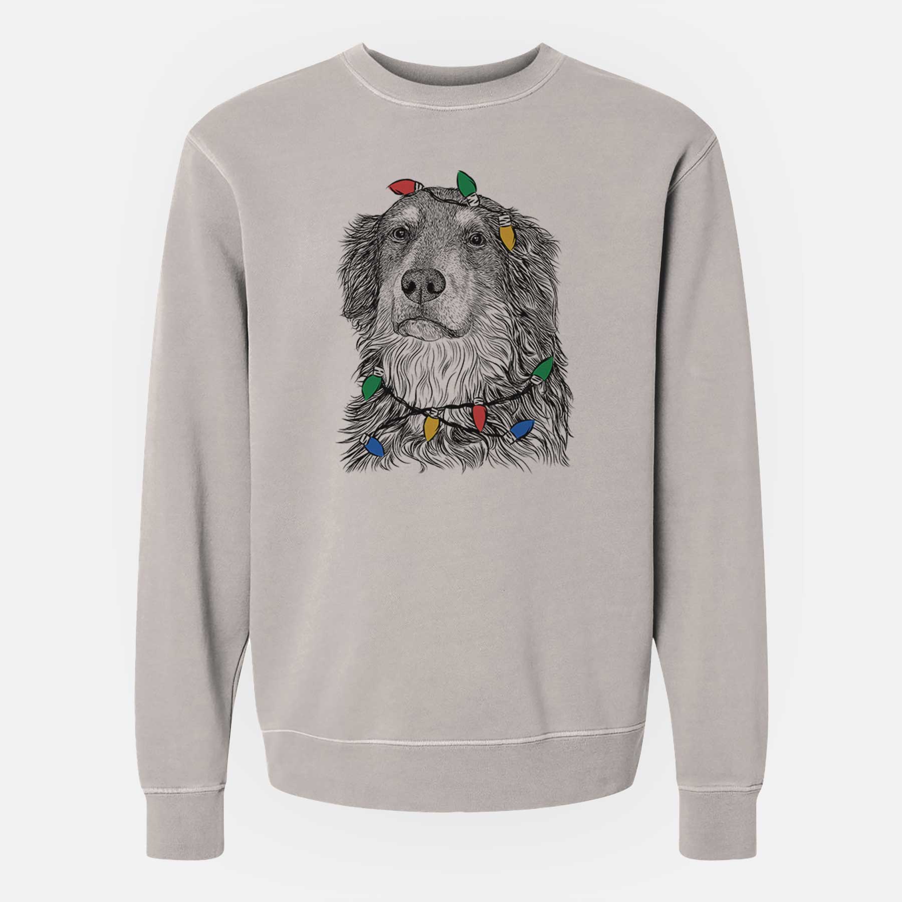 Christmas Lights Ranger the Mixed Breed - Unisex Pigment Dyed Crew Sweatshirt