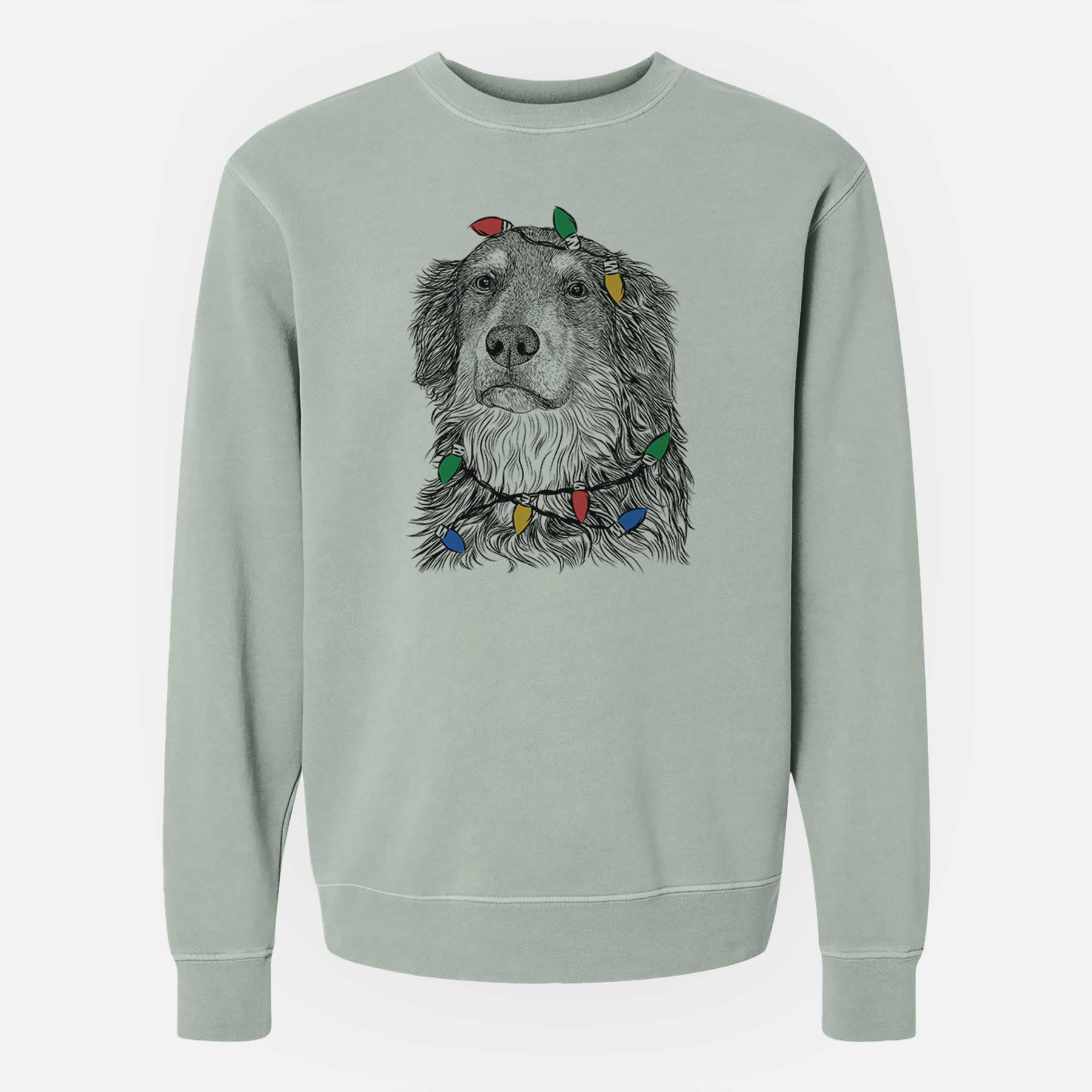 Christmas Lights Ranger the Mixed Breed - Unisex Pigment Dyed Crew Sweatshirt