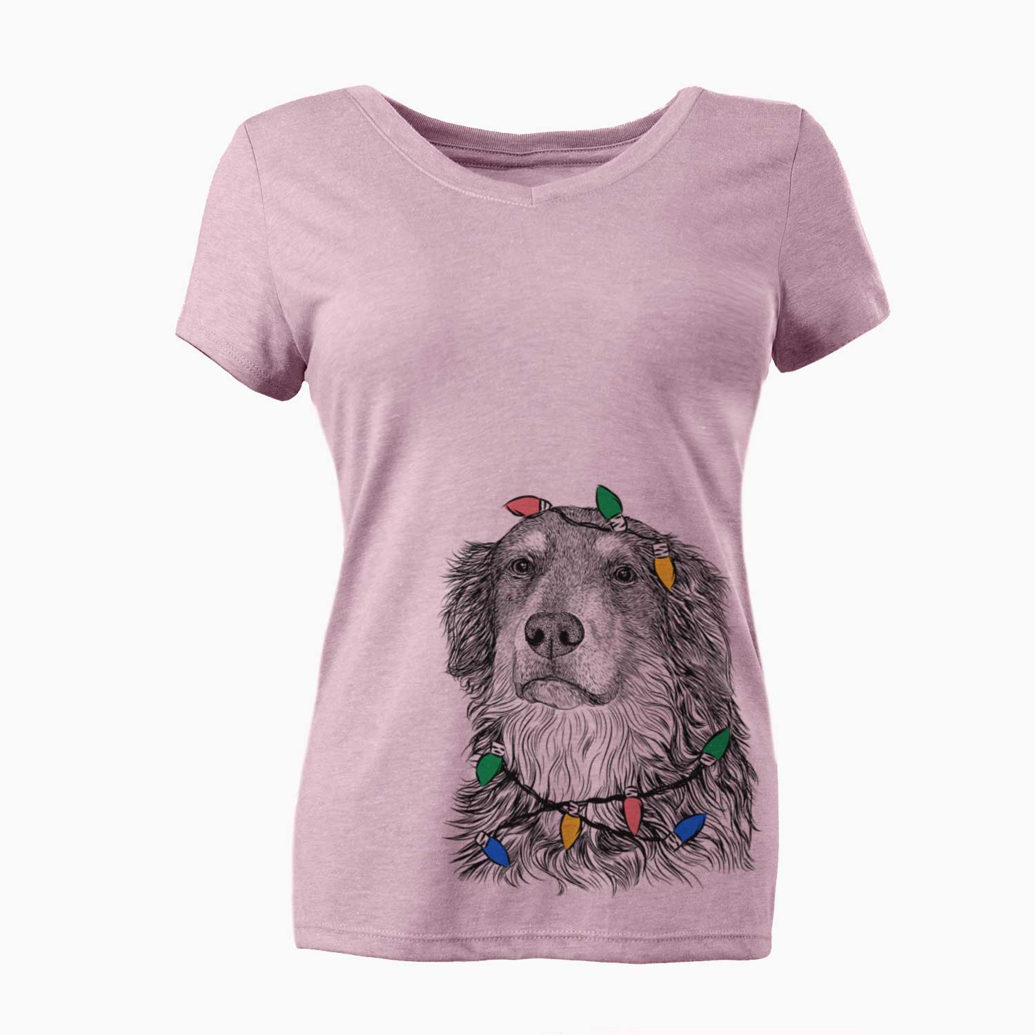 Christmas Lights Ranger the Mixed Breed - Women's V-neck Shirt