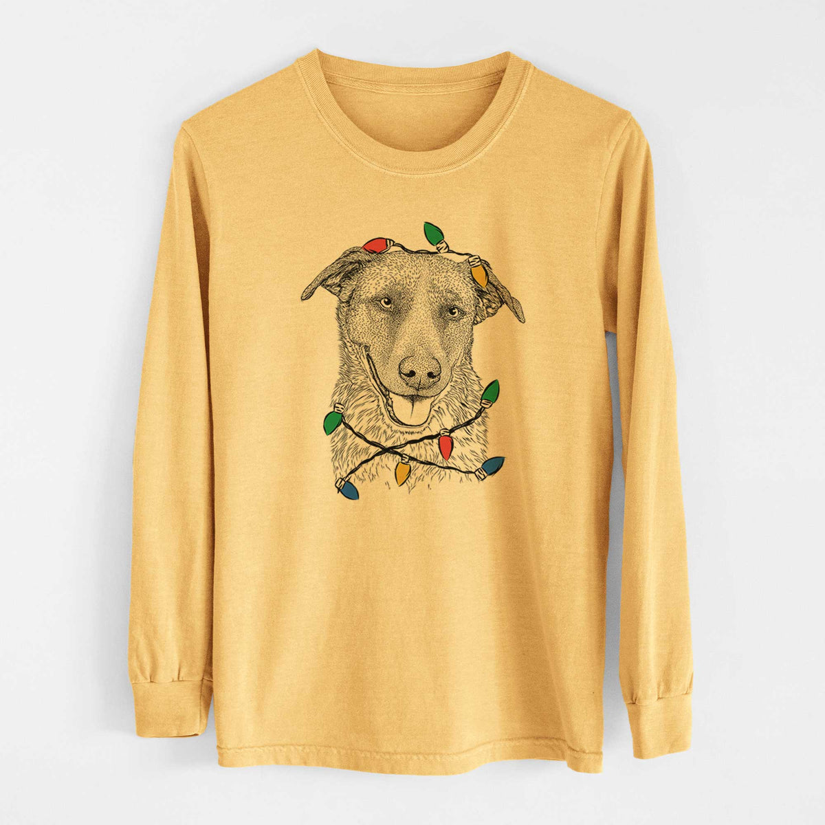 Christmas Lights Reef the Mixed Breed - Heavyweight 100% Cotton Long Sleeve