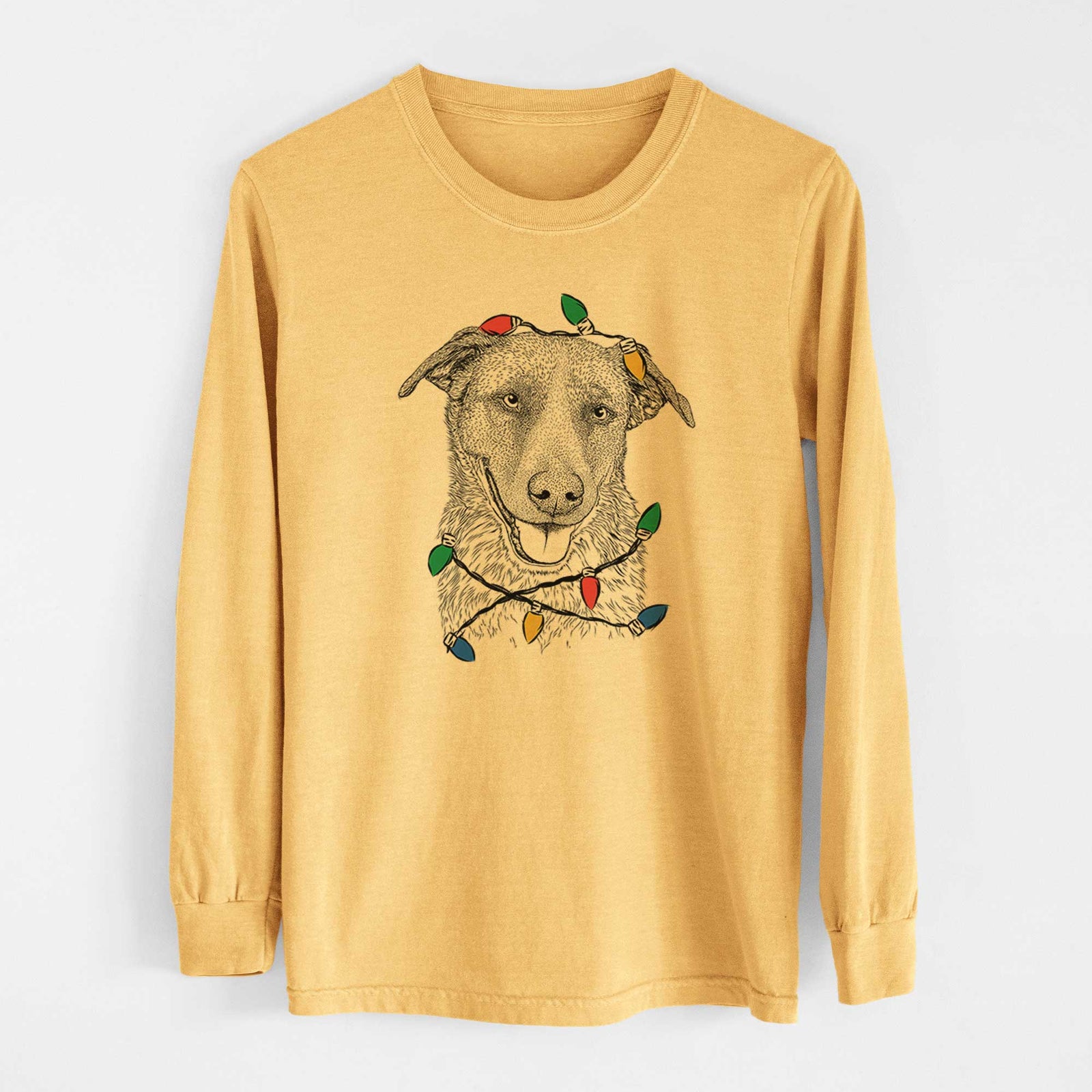 Christmas Lights Reef the Mixed Breed - Heavyweight 100% Cotton Long Sleeve