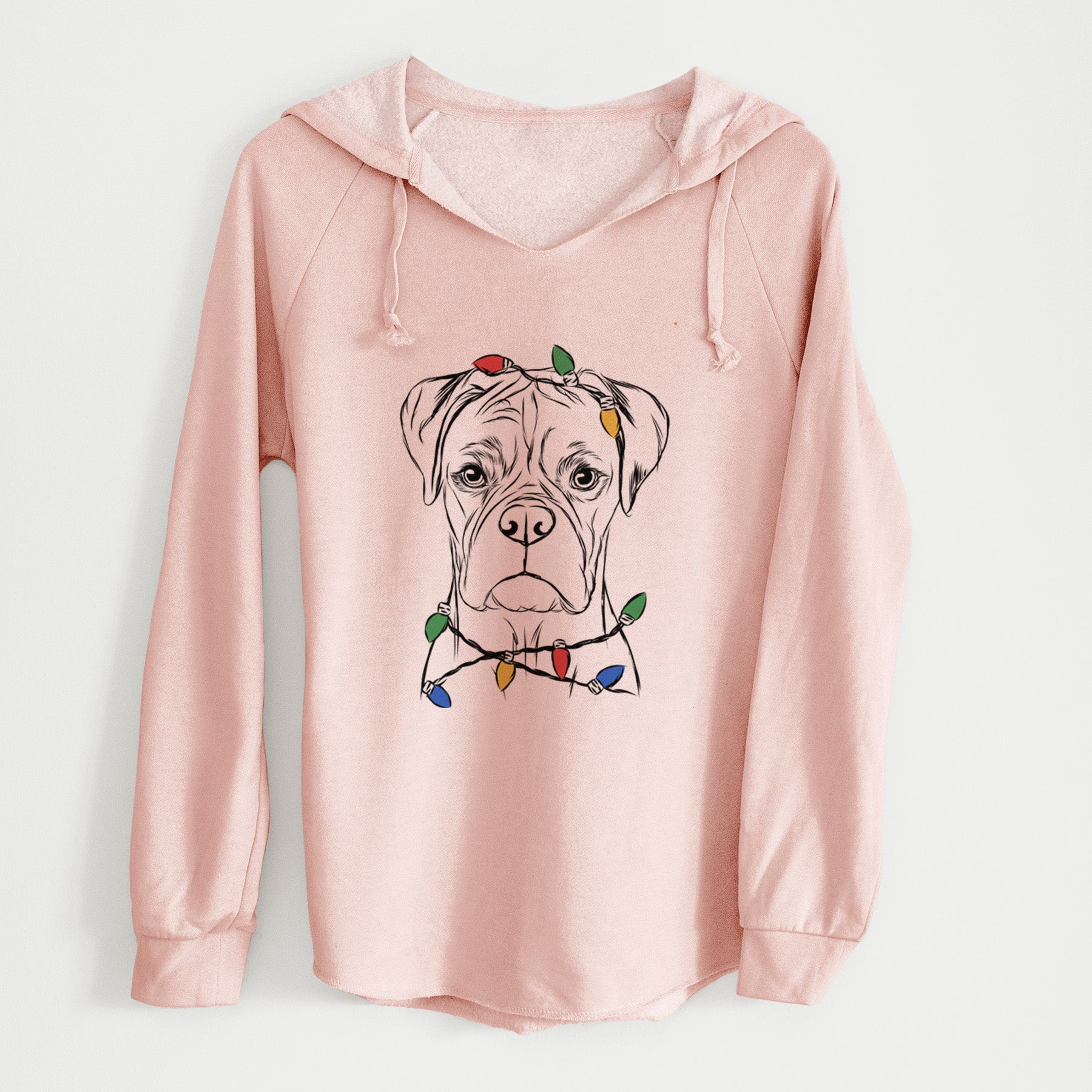 Christmas Lights Reese the Boxer - Cali Wave Hooded Sweatshirt