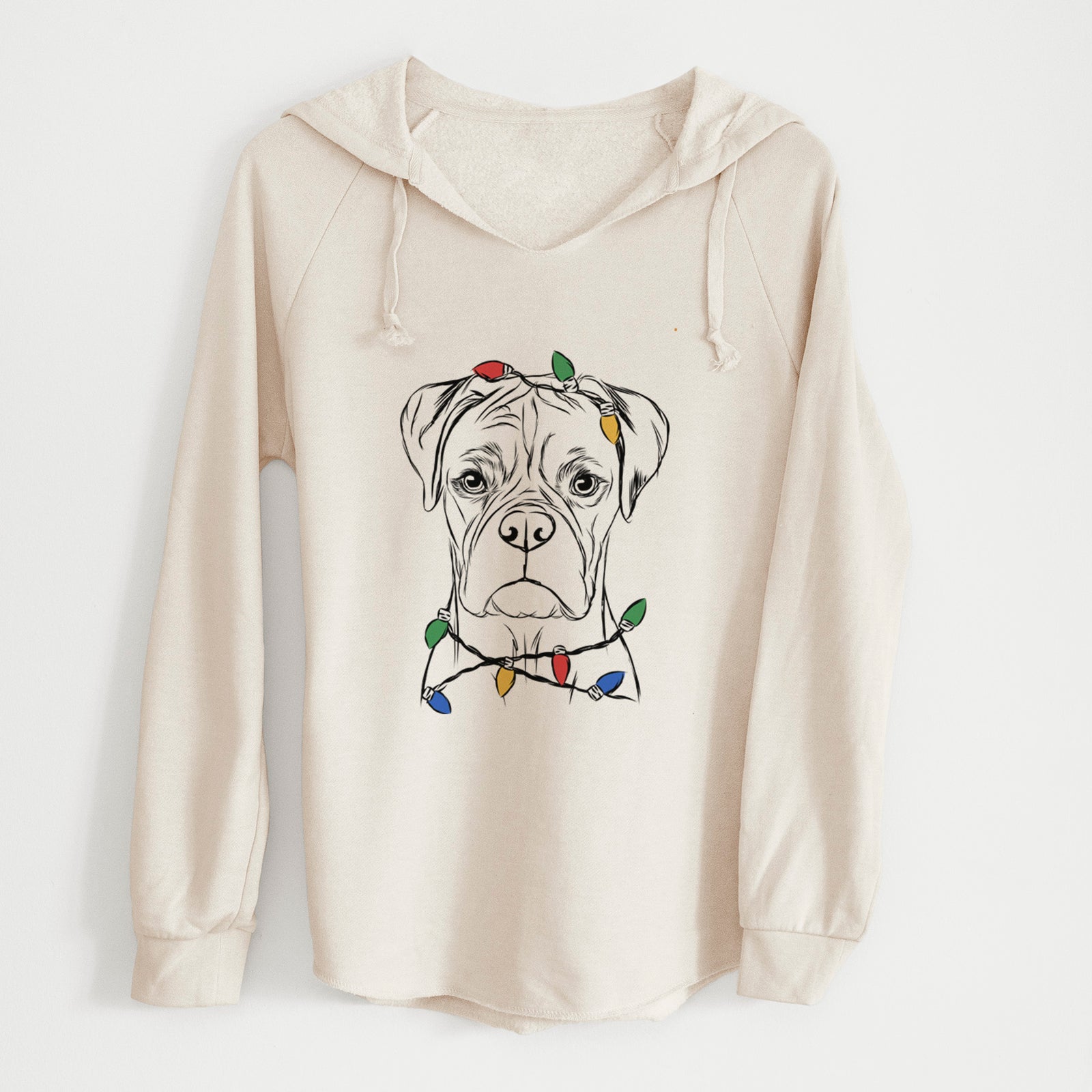 Christmas Lights Reese the Boxer - Cali Wave Hooded Sweatshirt