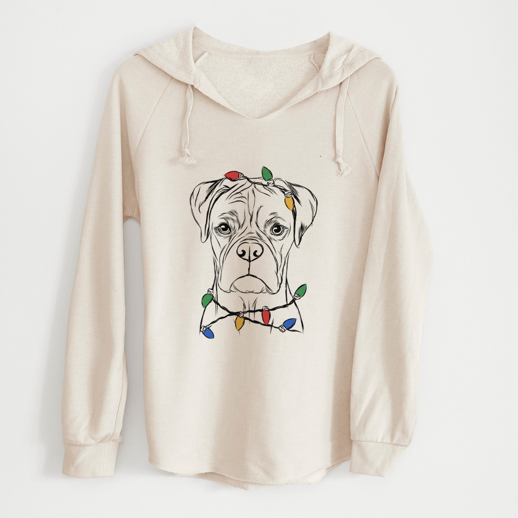 Christmas Lights Reese the Boxer - Cali Wave Hooded Sweatshirt