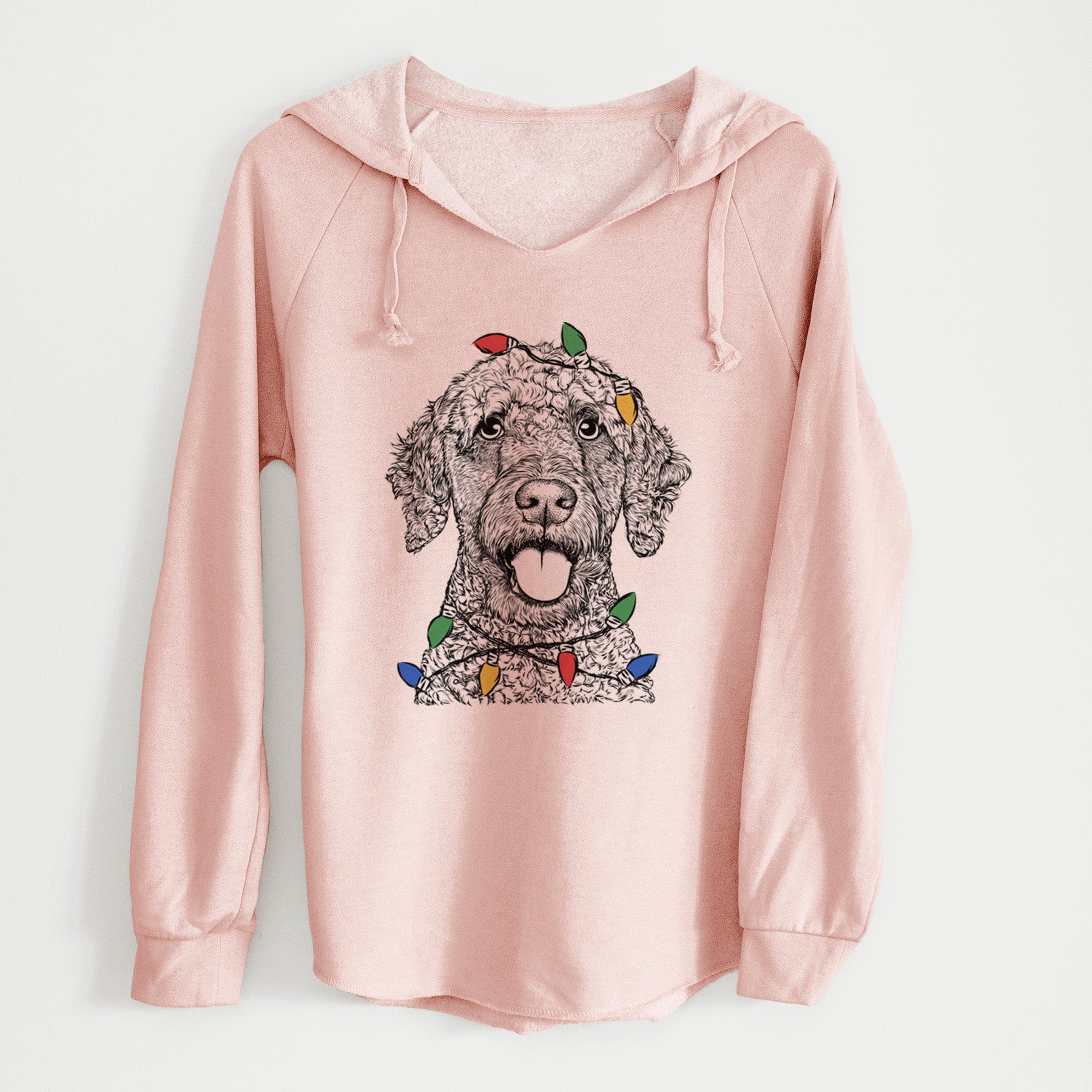 Christmas Lights Reina the Spanish Water Dog - Cali Wave Hooded Sweatshirt