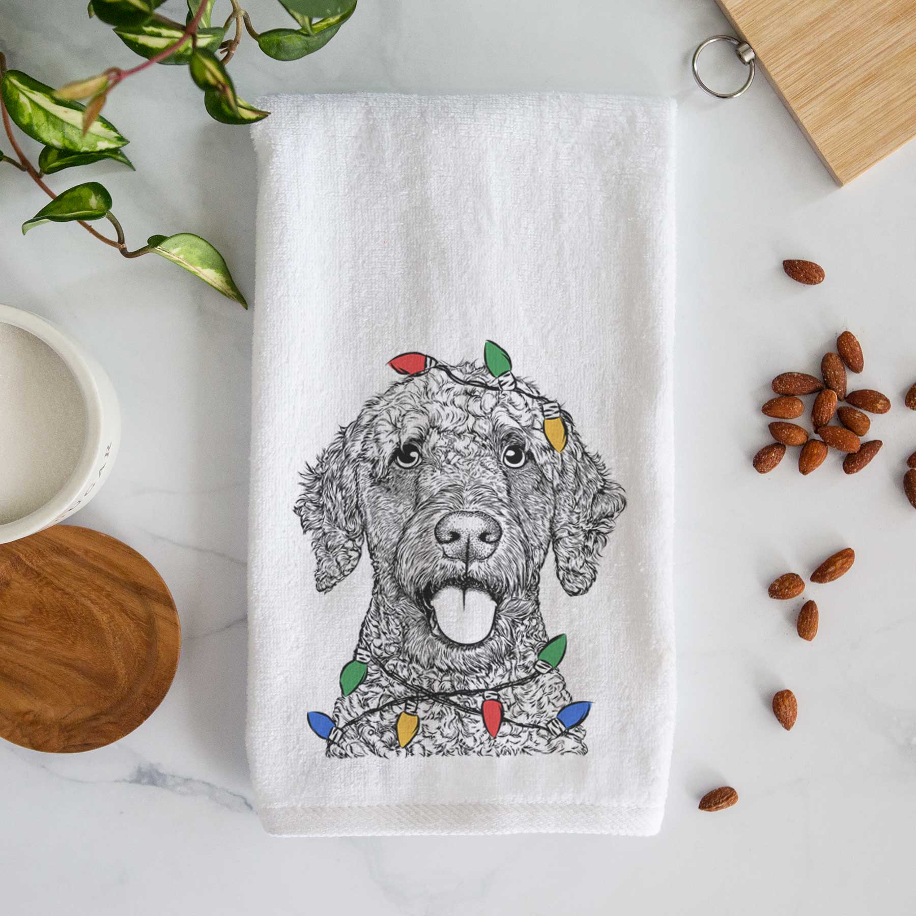 Reina the Spanish Water Dog Decorative Hand Towel