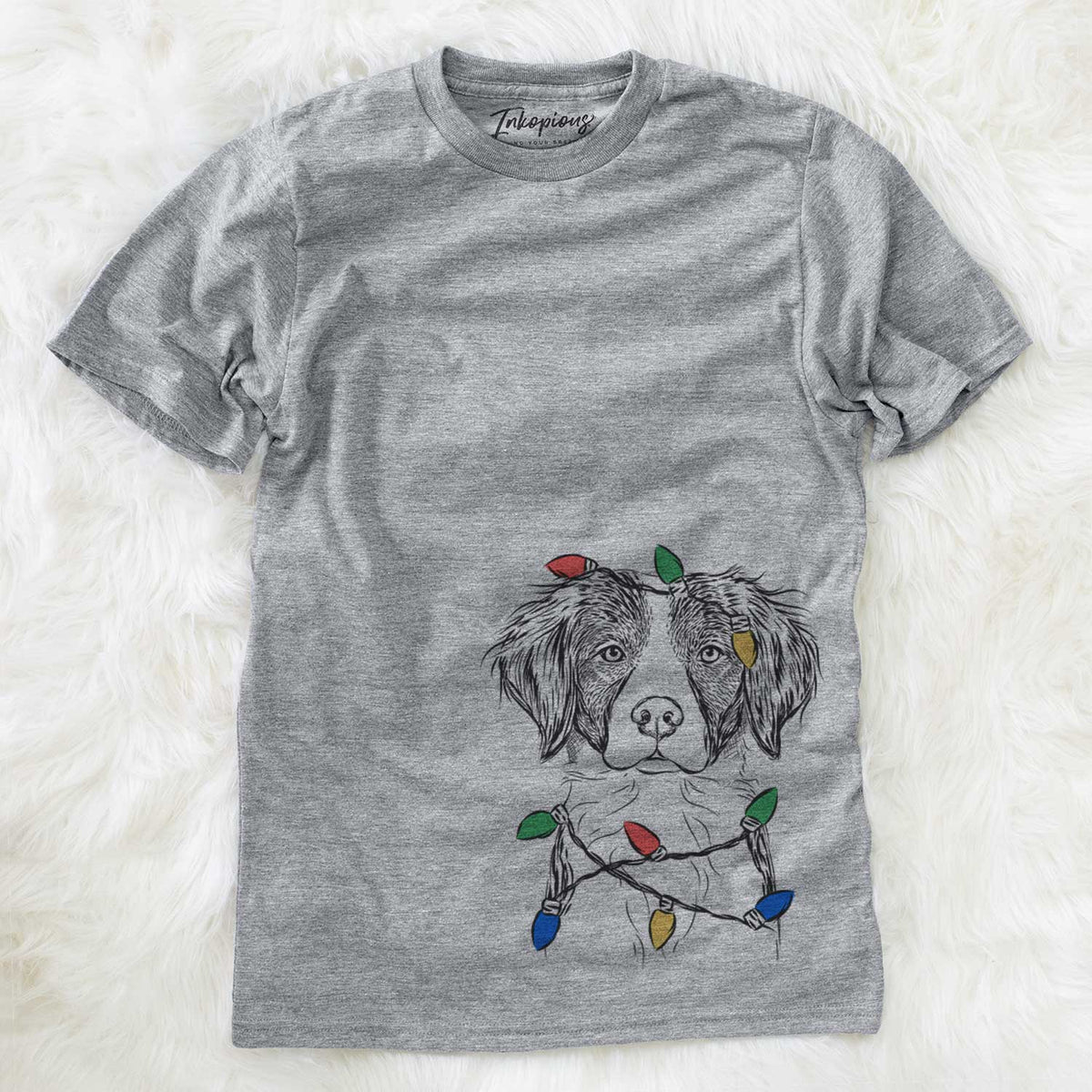 Christmas Lights Remi the Brittany - Unisex Crewneck