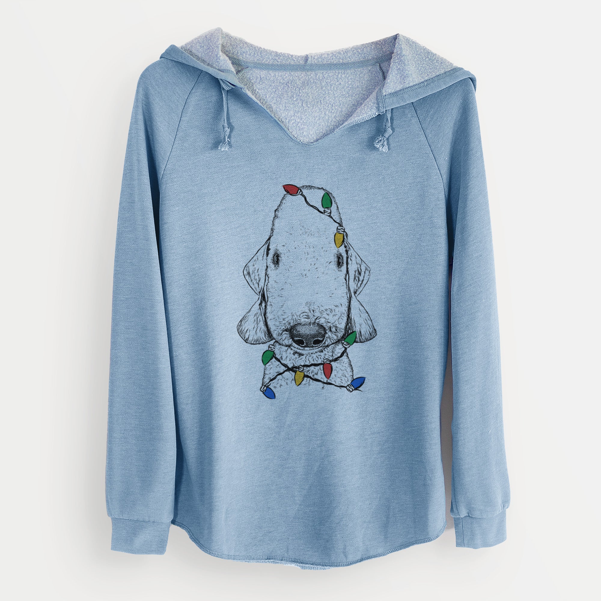 Christmas Lights Remington the Bedlington Terrier - Cali Wave Hooded Sweatshirt