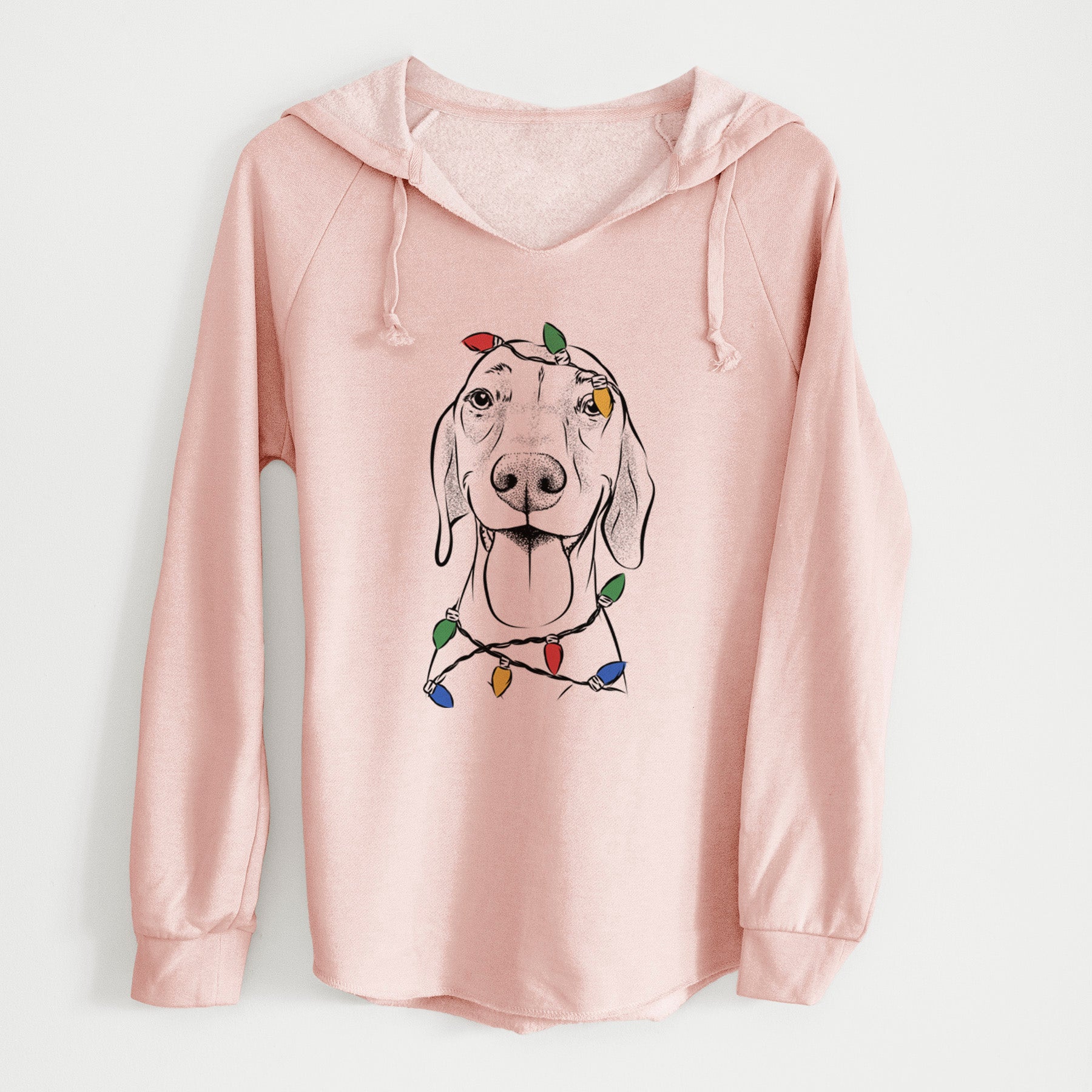 Christmas Lights Remington the Vizsla - Cali Wave Hooded Sweatshirt