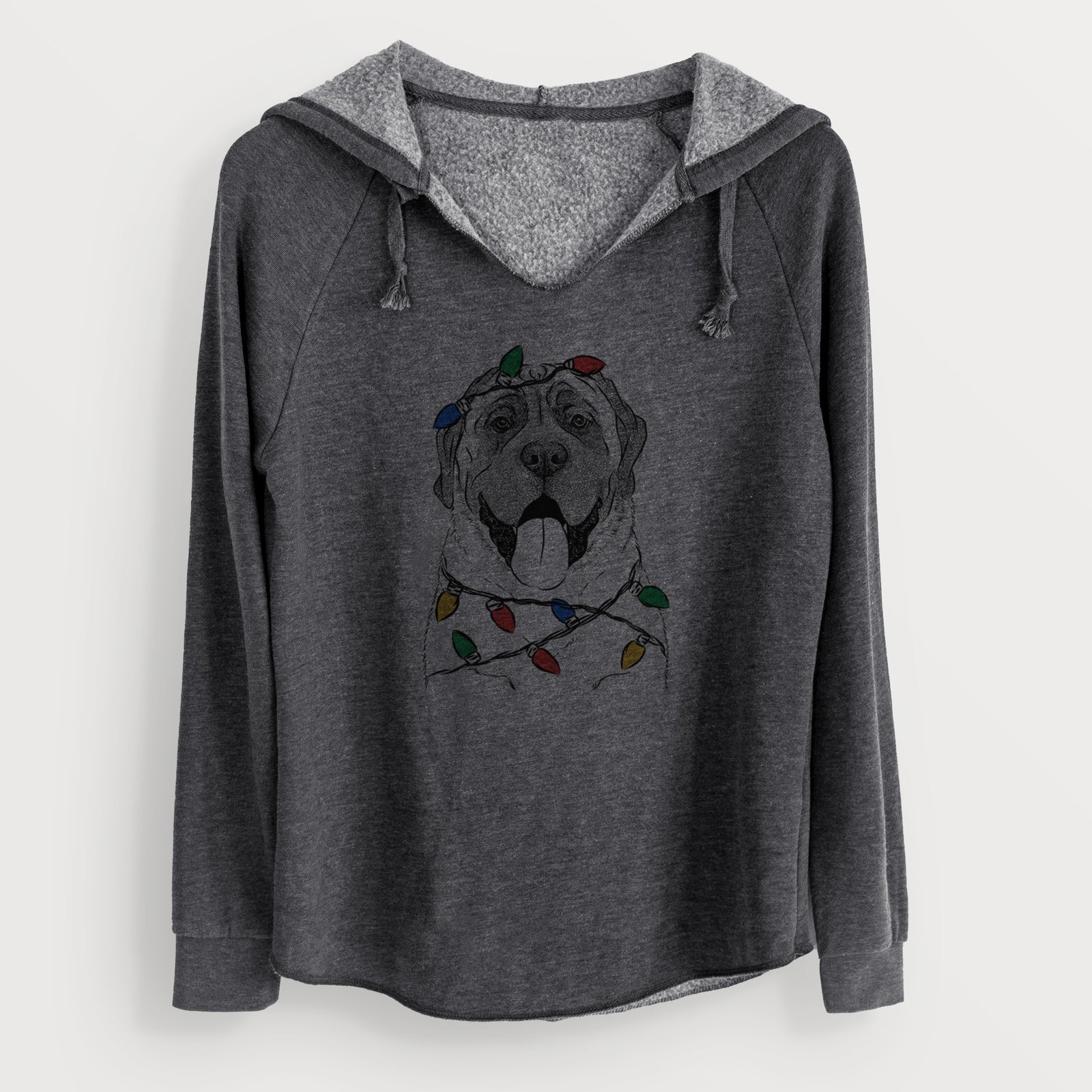 Christmas Lights Remmie the English Mastiff - Cali Wave Hooded Sweatshirt