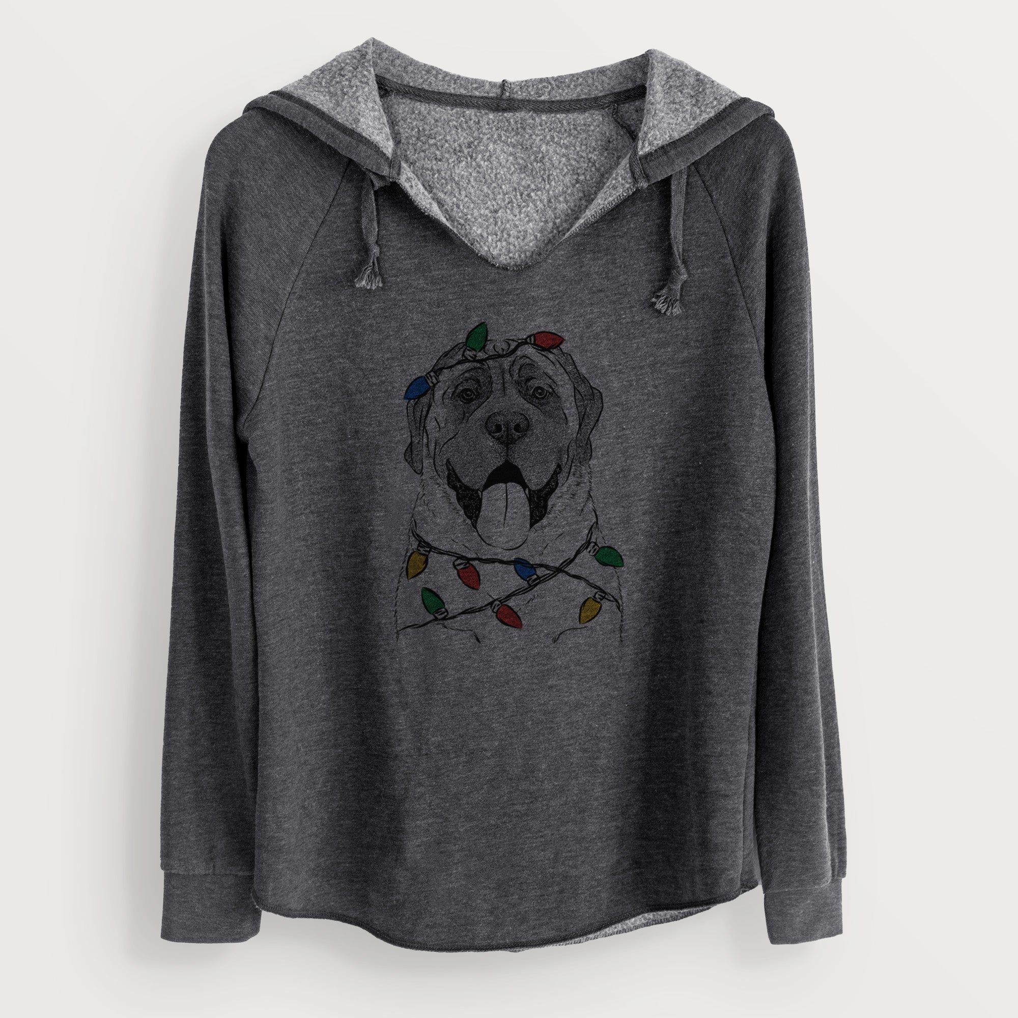 Christmas Lights Remmie the English Mastiff - Cali Wave Hooded Sweatshirt