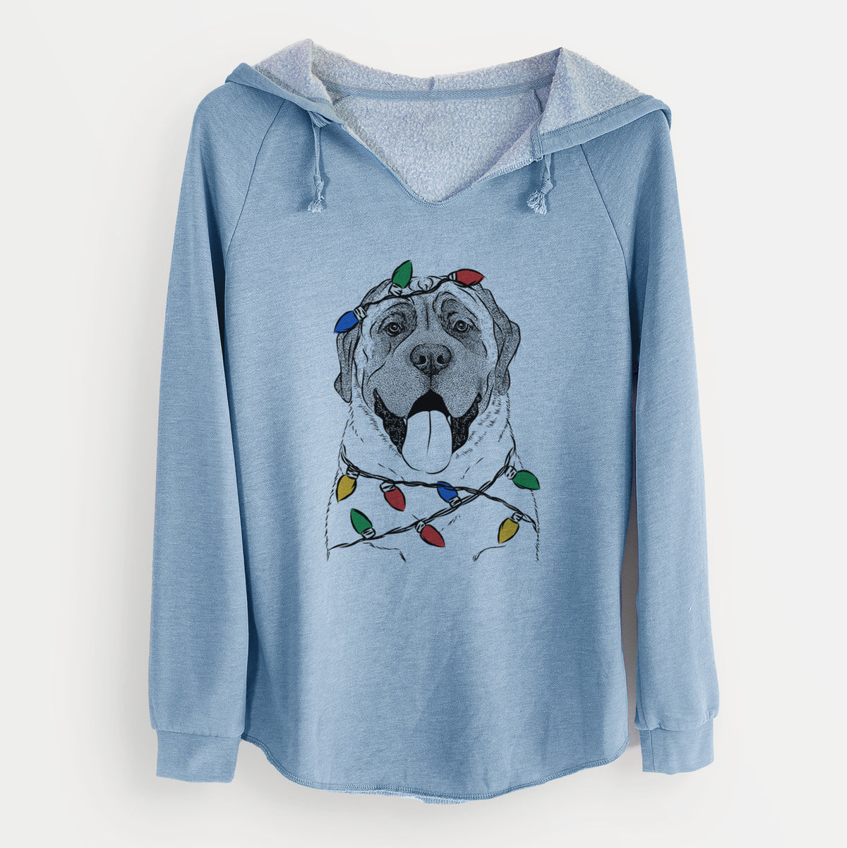 Christmas Lights Remmie the English Mastiff - Cali Wave Hooded Sweatshirt
