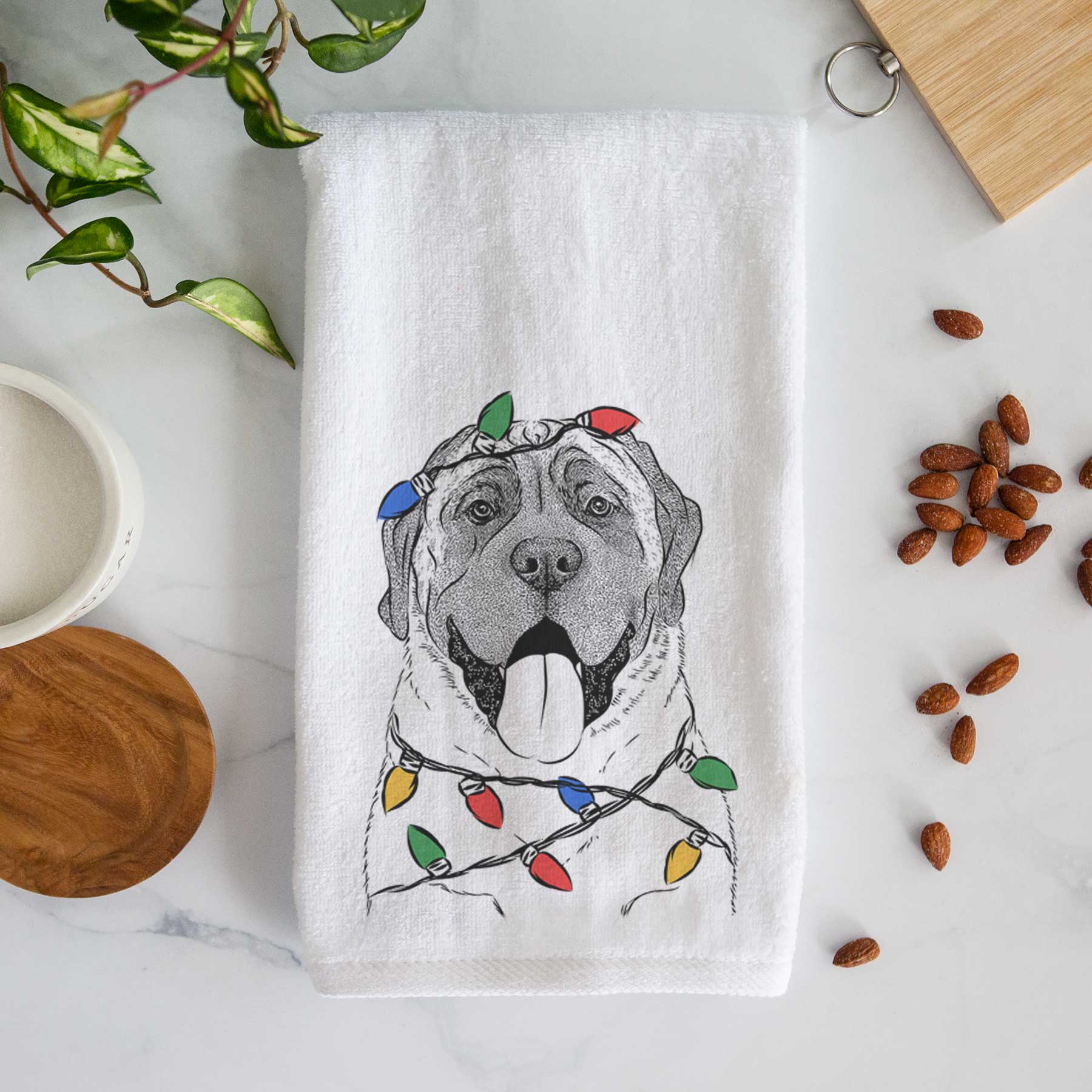 Remmie the English Mastiff Decorative Hand Towel