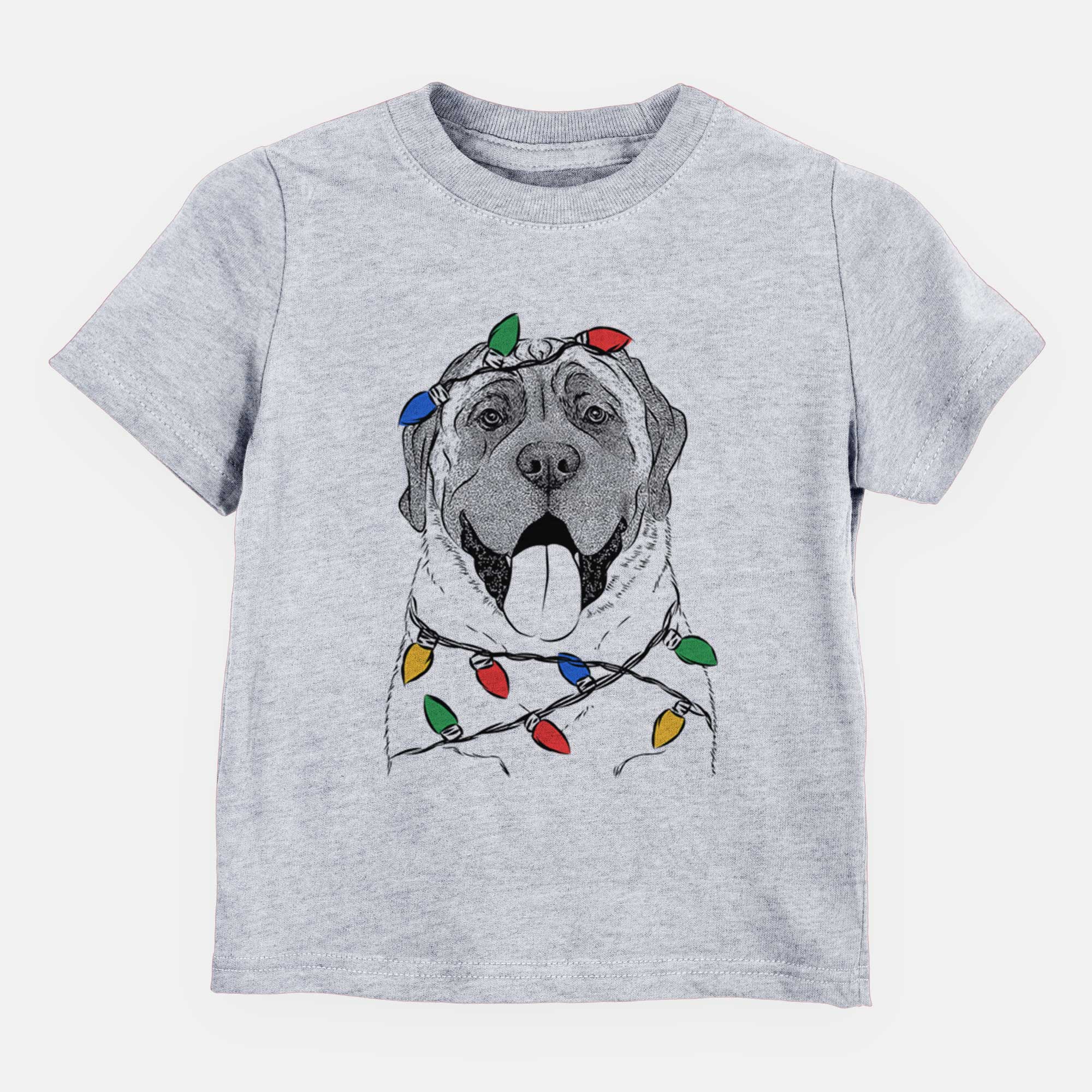 Christmas Lights Remmie the English Mastiff - Kids/Youth/Toddler Shirt