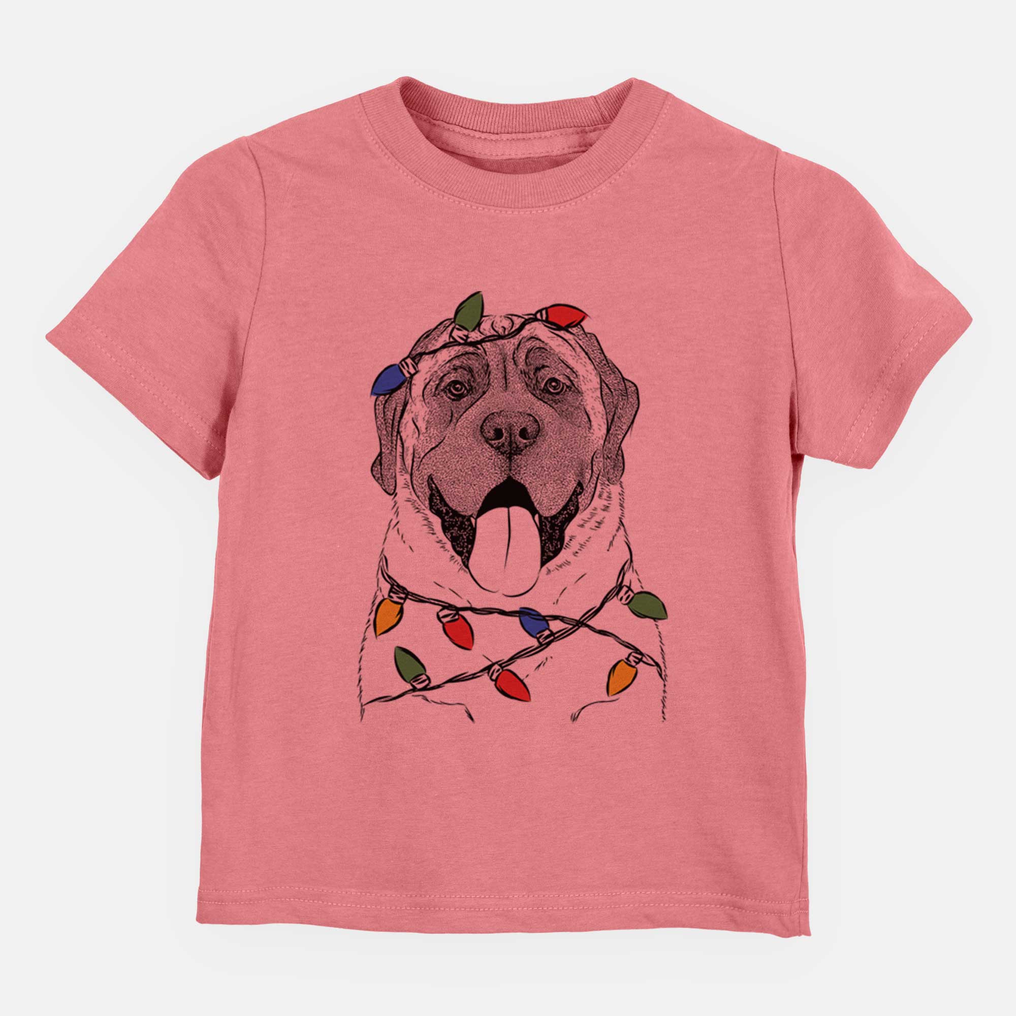 Christmas Lights Remmie the English Mastiff - Kids/Youth/Toddler Shirt