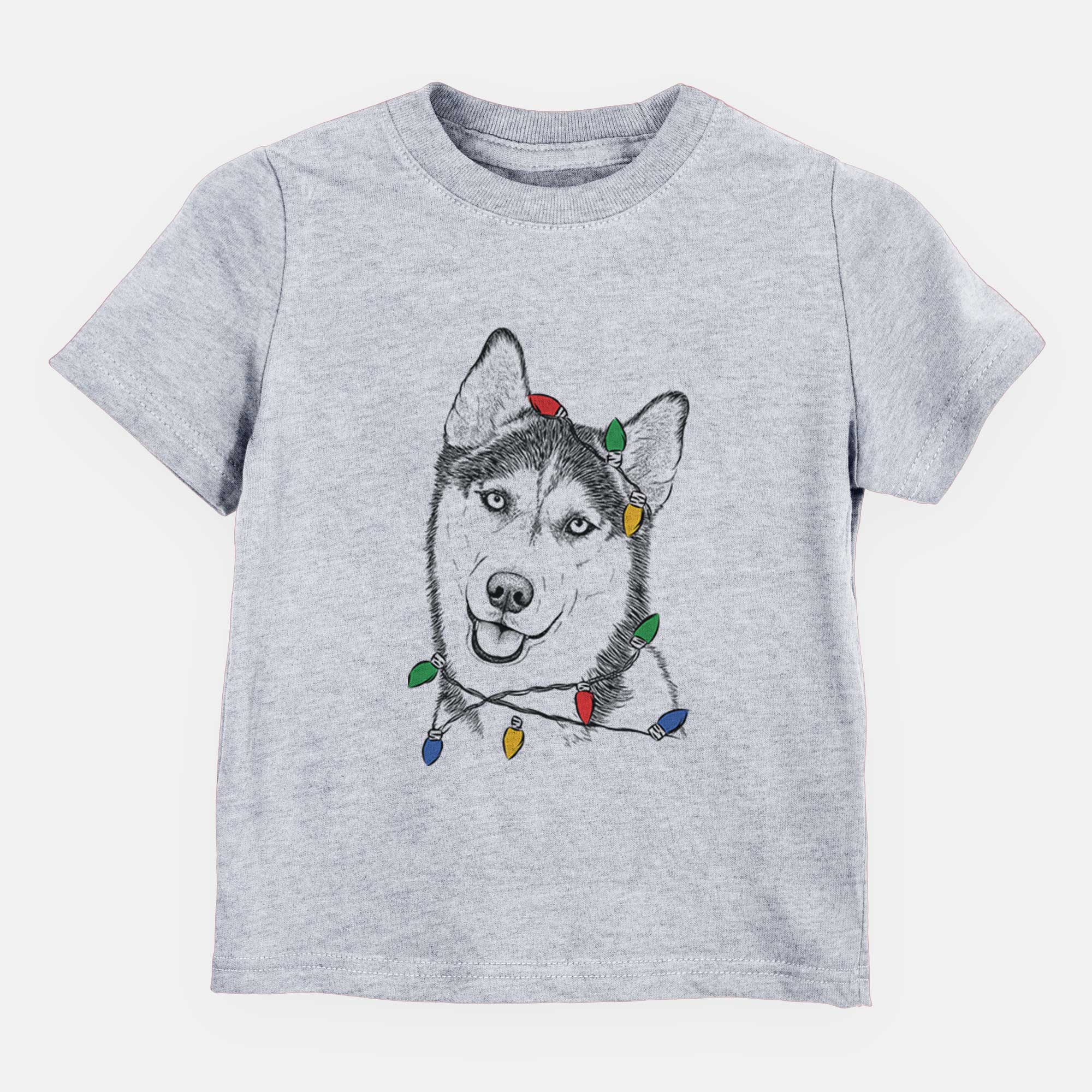 Christmas Lights Remmie the Siberian Husky - Kids/Youth/Toddler Shirt