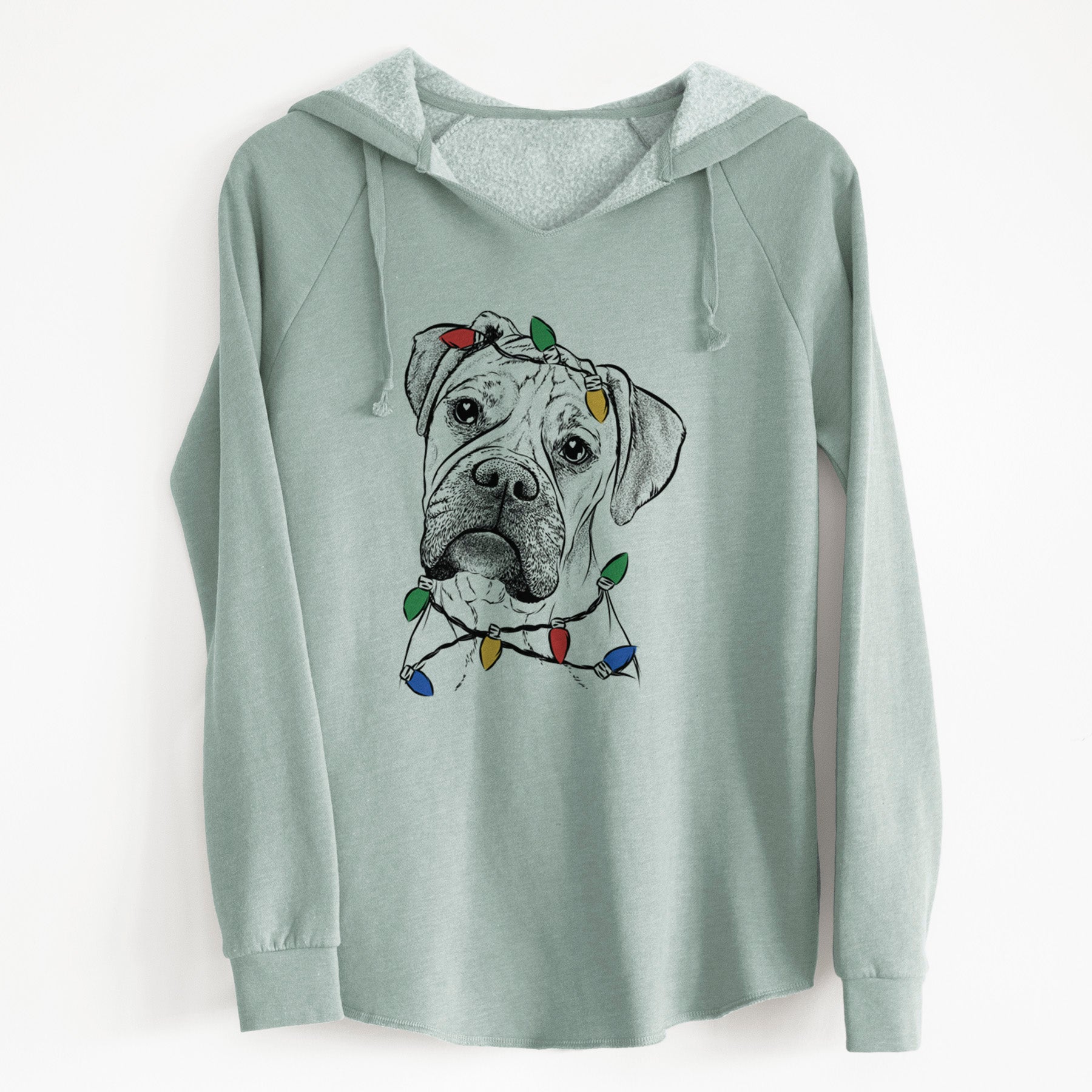 Christmas Lights Reuby the Boxer - Cali Wave Hooded Sweatshirt