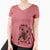 Christmas Lights Reuby the Boxer - Women's V-neck Shirt