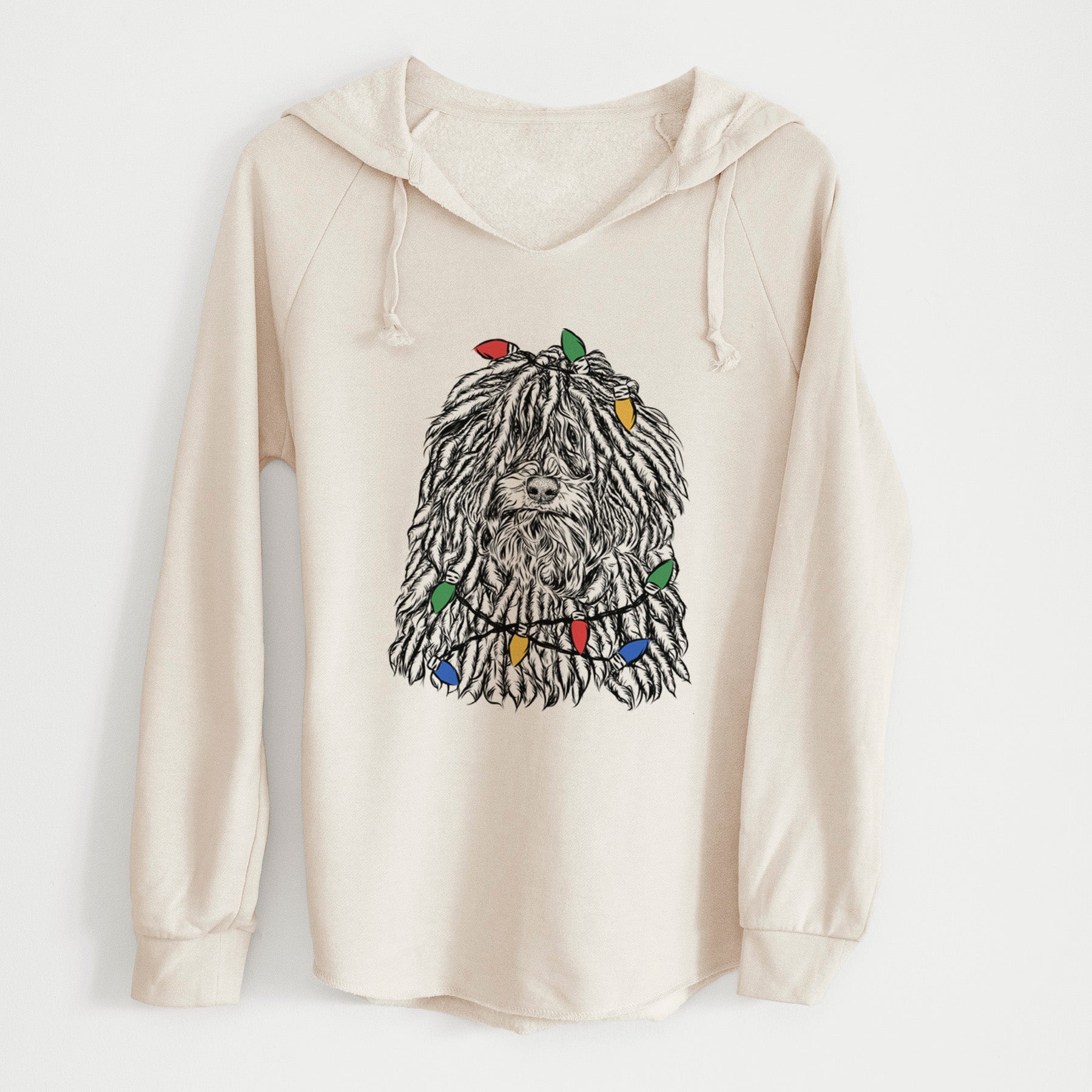 Christmas Lights Rezi the Puli - Cali Wave Hooded Sweatshirt