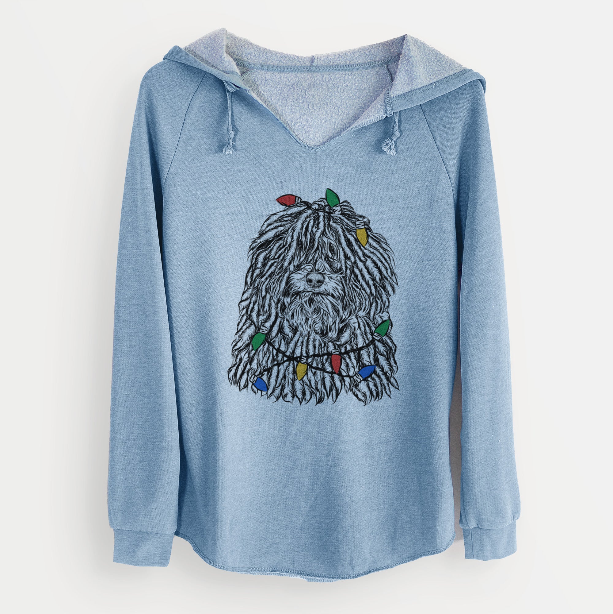 Christmas Lights Rezi the Puli - Cali Wave Hooded Sweatshirt