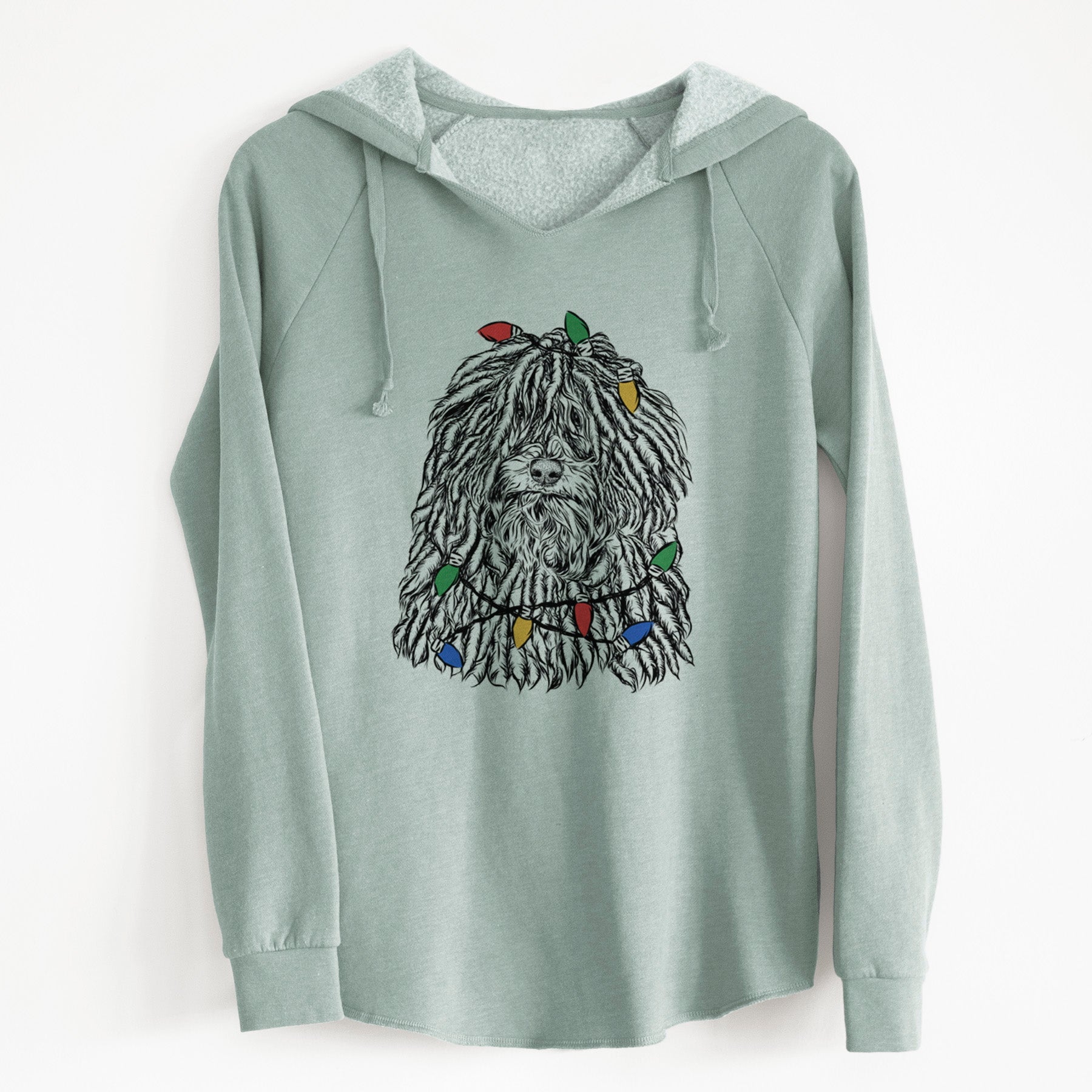 Christmas Lights Rezi the Puli - Cali Wave Hooded Sweatshirt