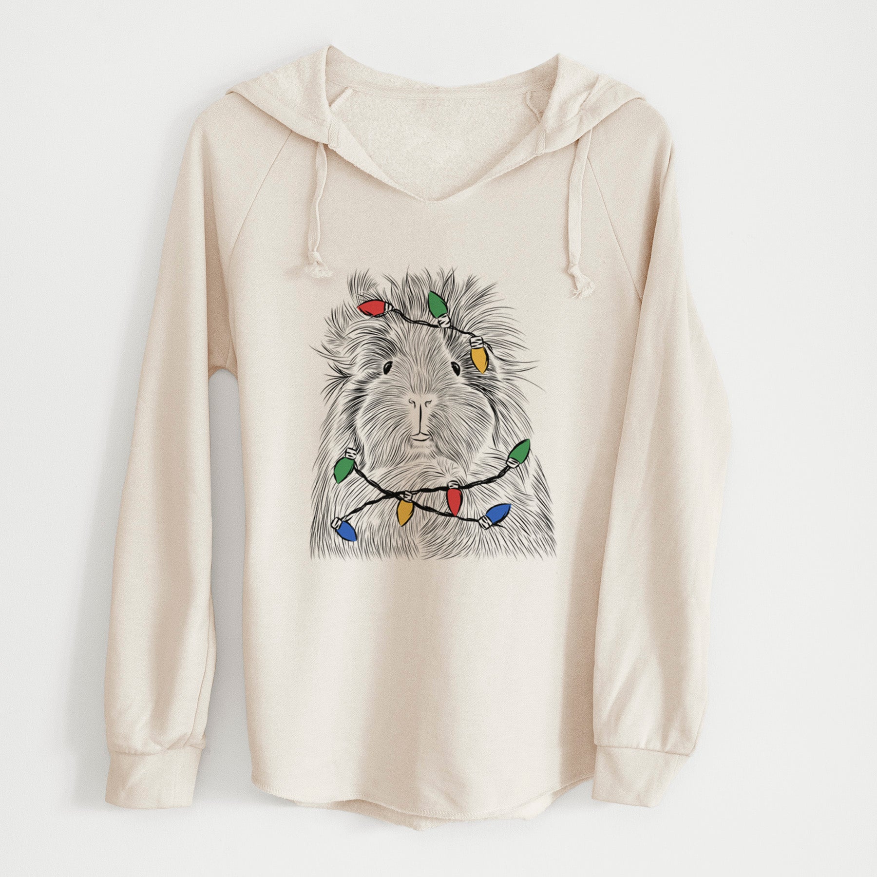 Christmas Lights Rhino the Guinea Pig - Cali Wave Hooded Sweatshirt